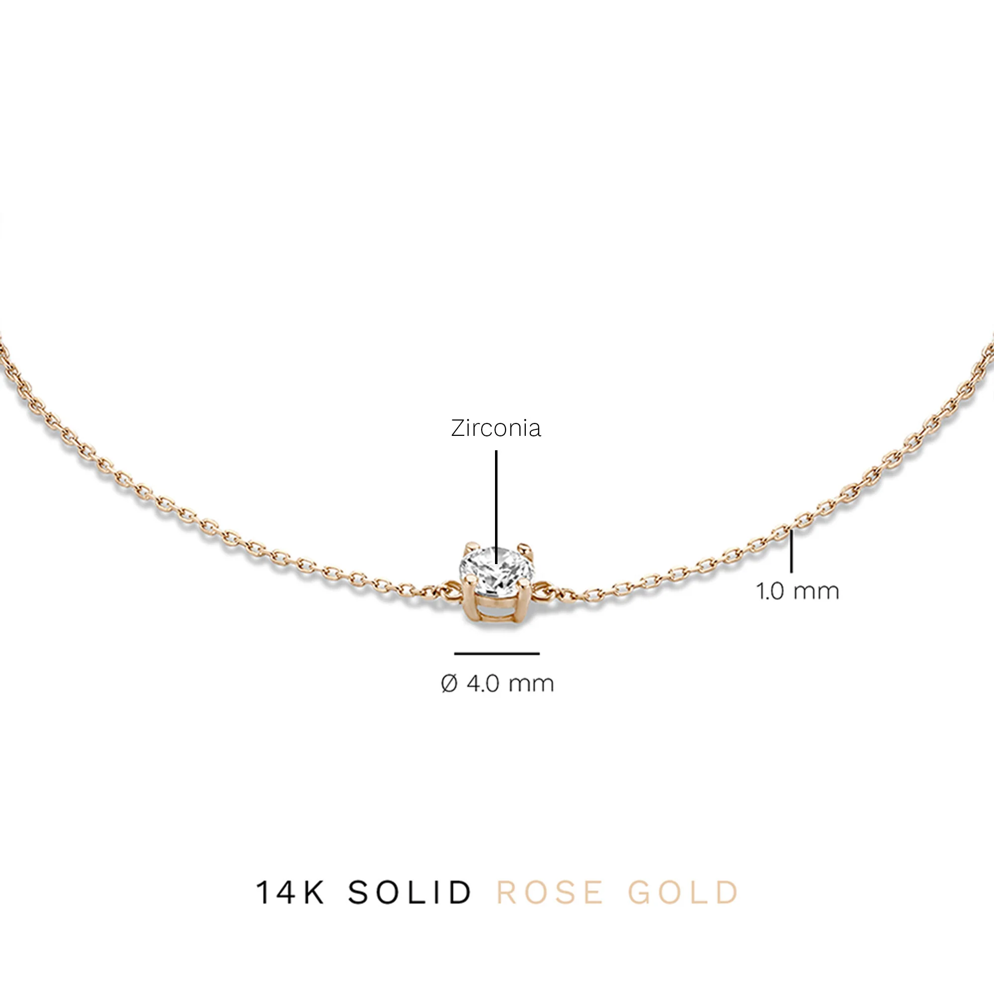 La Concorde Apolline 14 karat rose gold bracelet with zirconia stone - Image 6