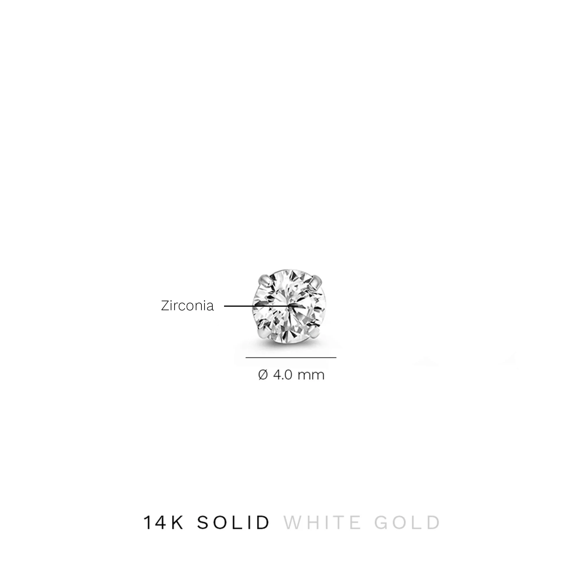 Saint Germain Lourdes 14 karat white gold ear studs with zirconia - Image 5