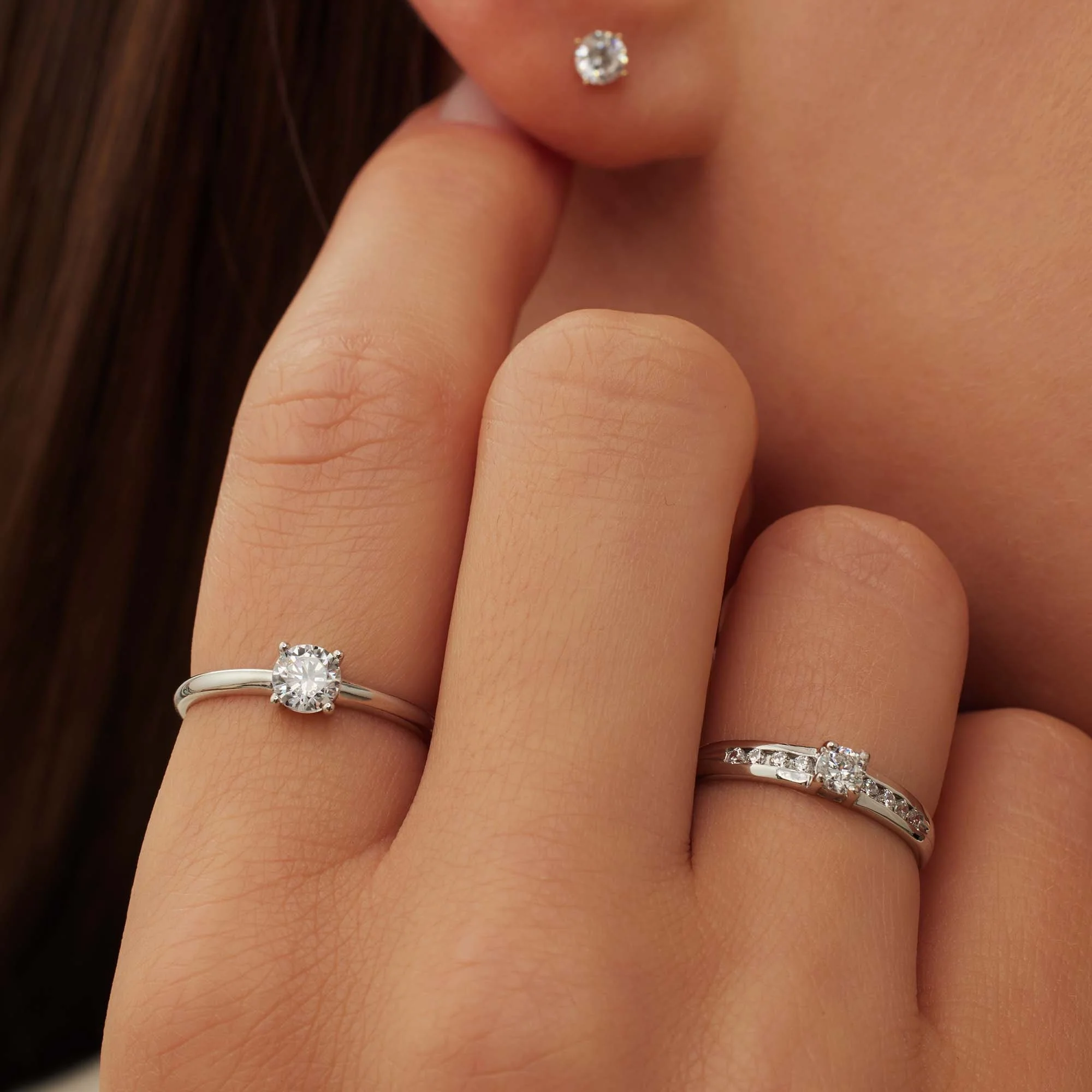 Saint Germain Soleil 14 karat white gold ring with zirconia stone - Image 4