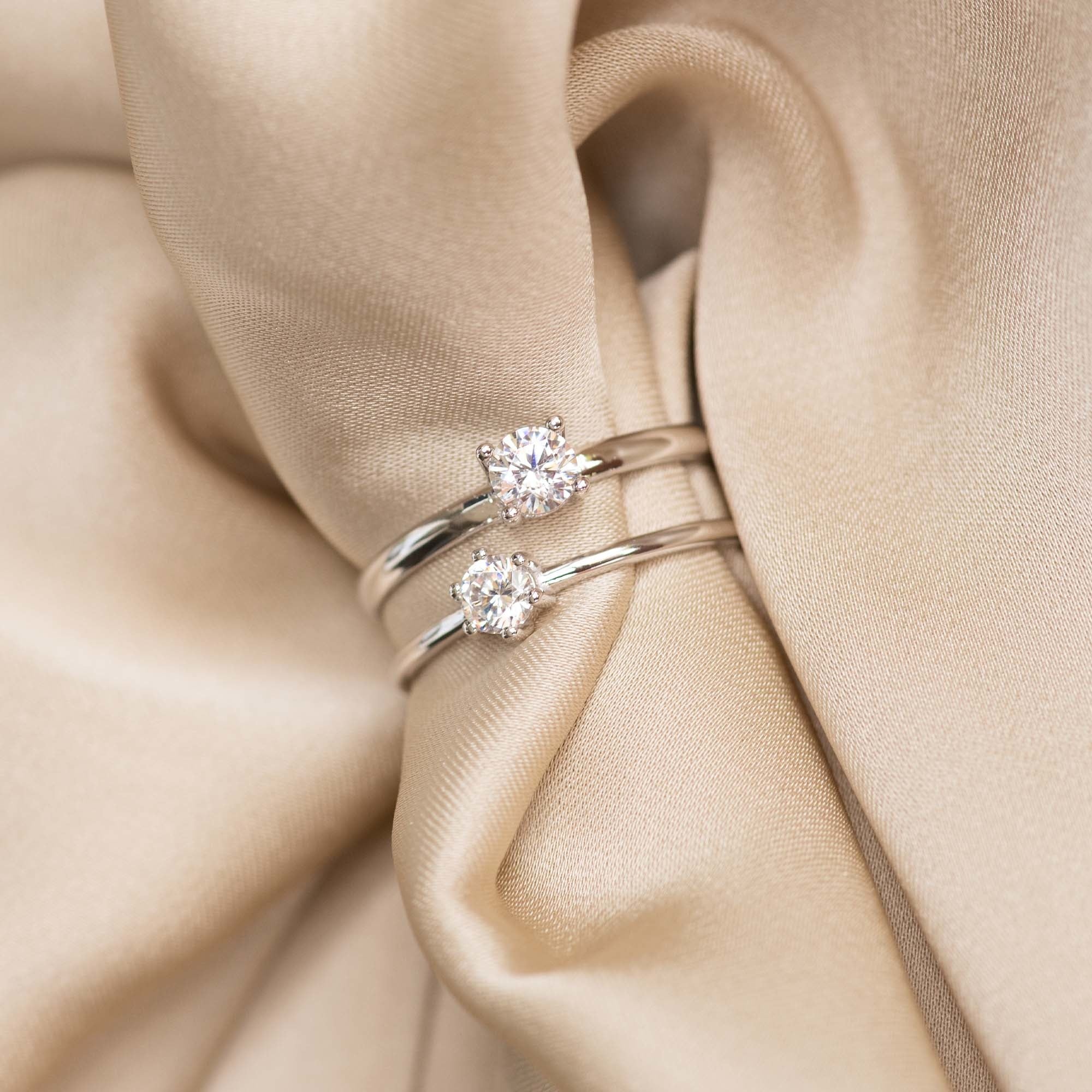 Saint Germain Soleil 14 karat white gold ring with zirconia stone - Image 5