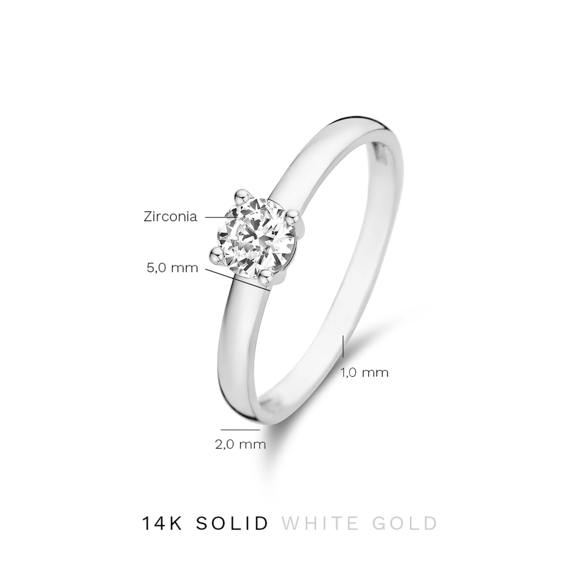 Saint Germain Soleil 14 karat white gold ring with zirconia stone - Image 6