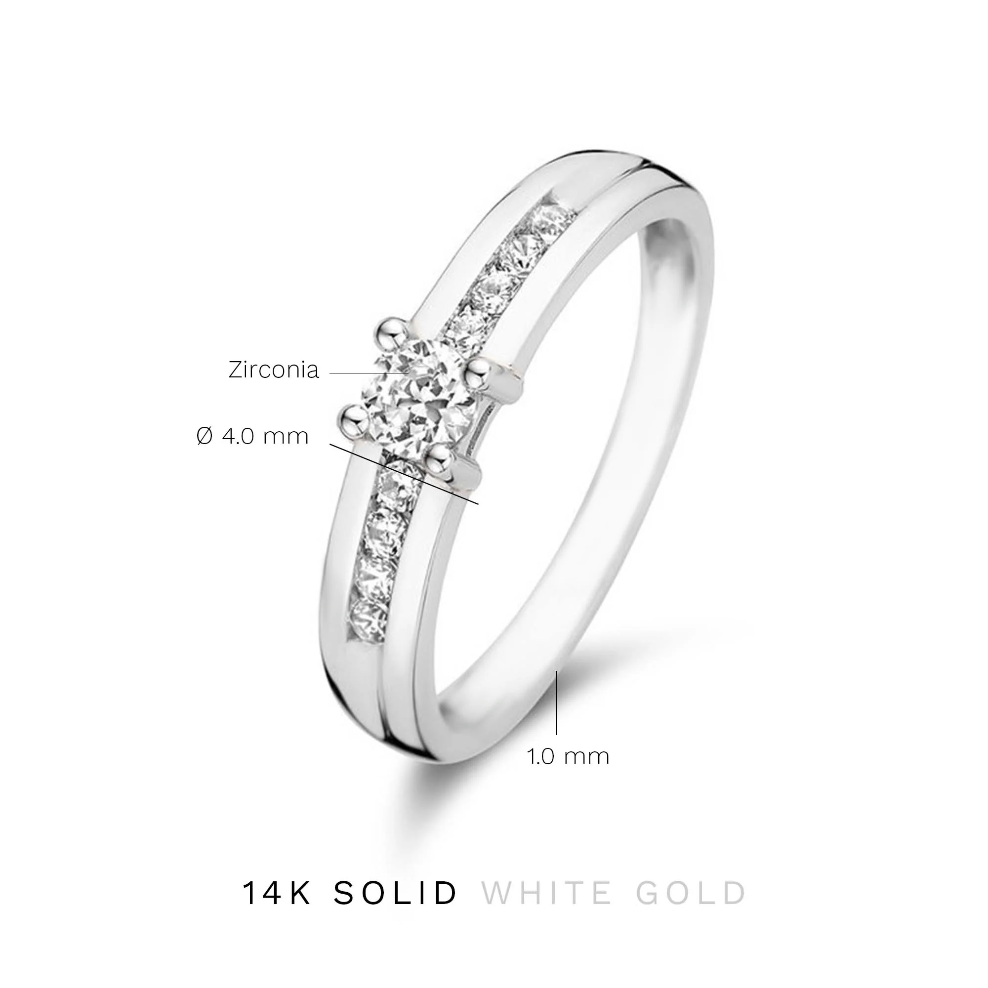 Saint Germain Estee 14 karat white gold ring with zirconia stones - Image 7