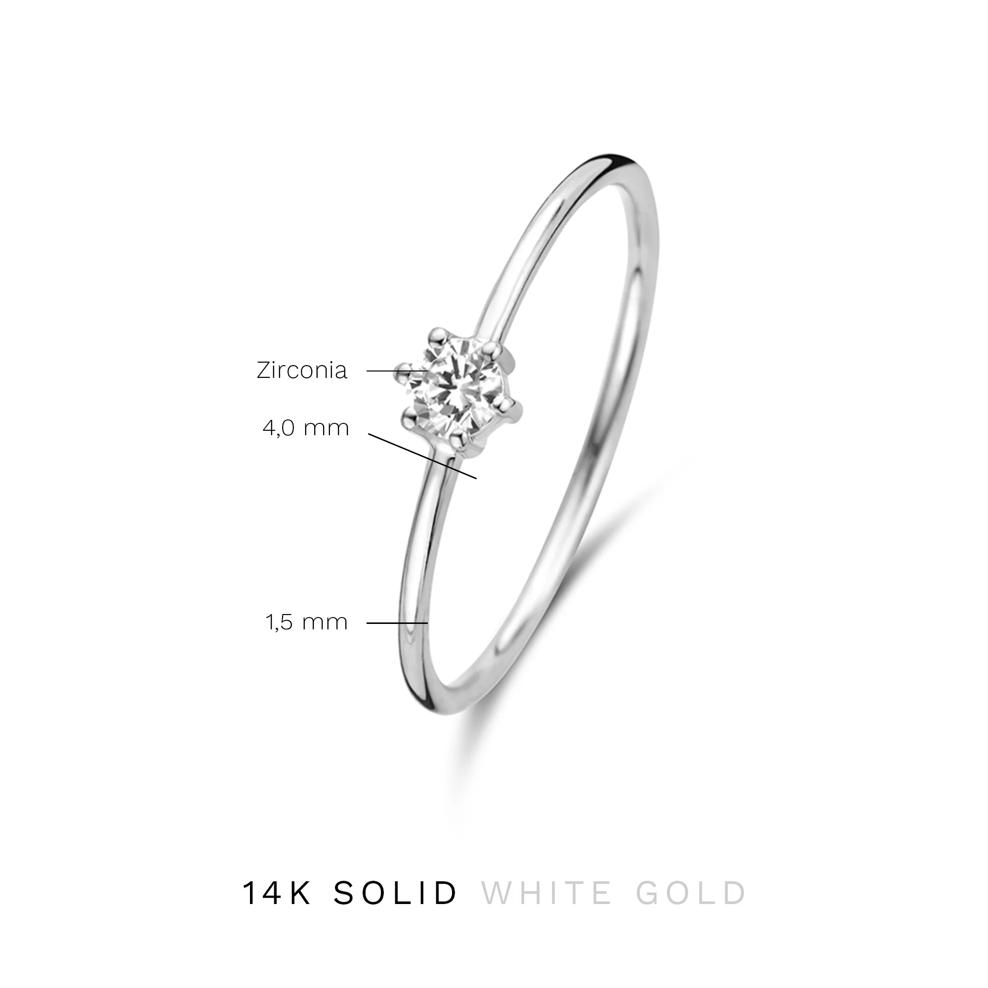 Saint Germain Abelle 14 karat white gold ring with zirconia stone - Image 7