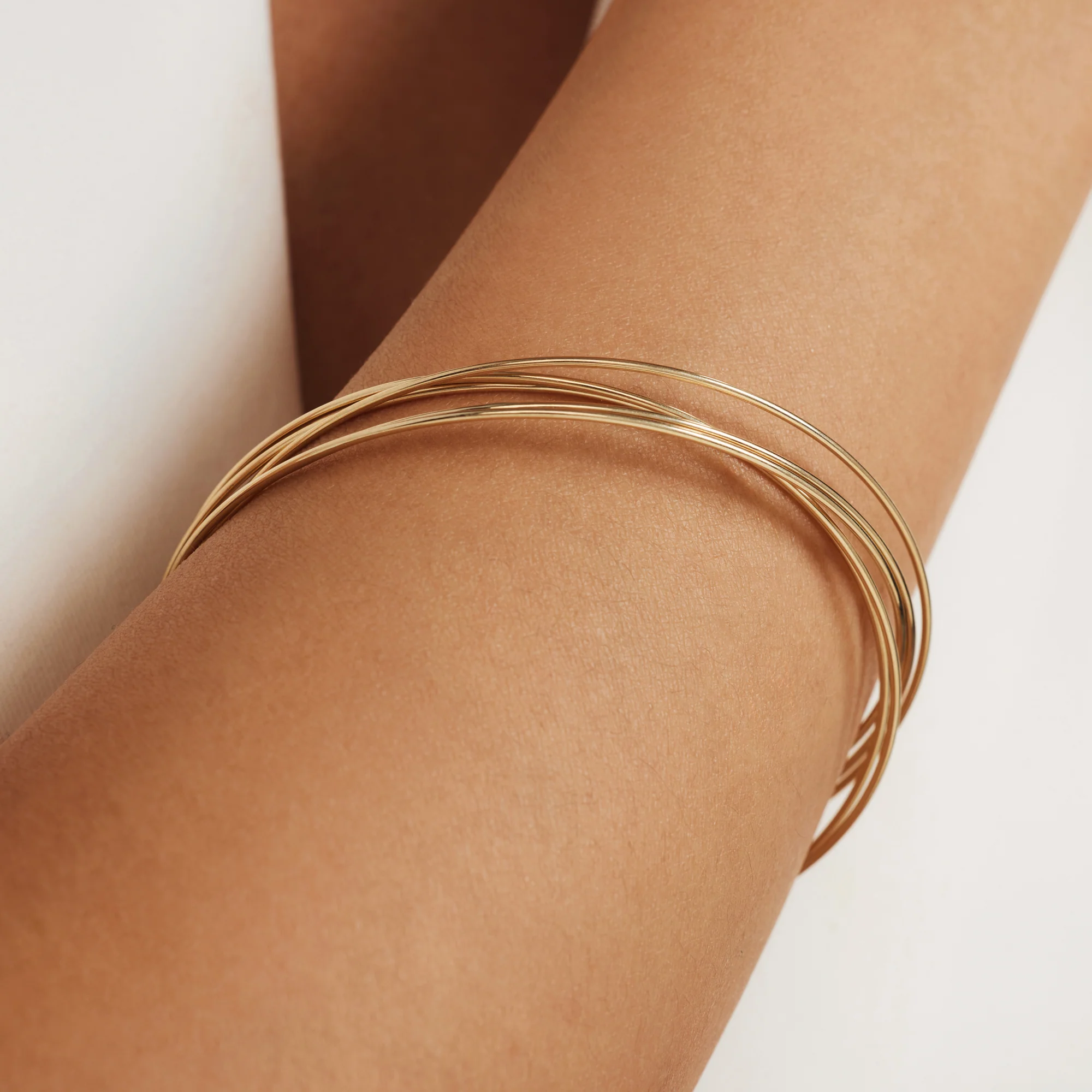 Cour d'Honneur Adora 14 karat gold bangles with 3 bracelets - Image 2