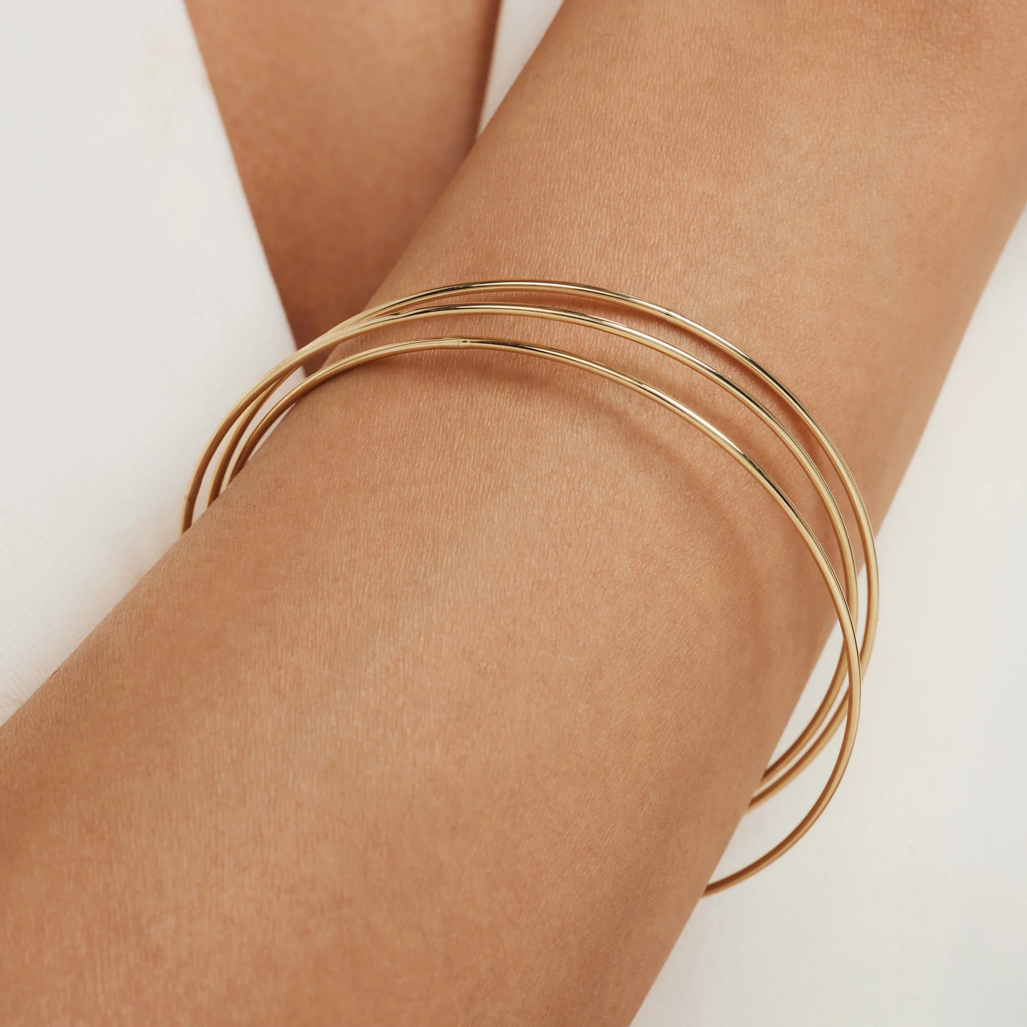 Cour d'Honneur Adora 14 karat gold bangles with 3 bracelets - Image 3