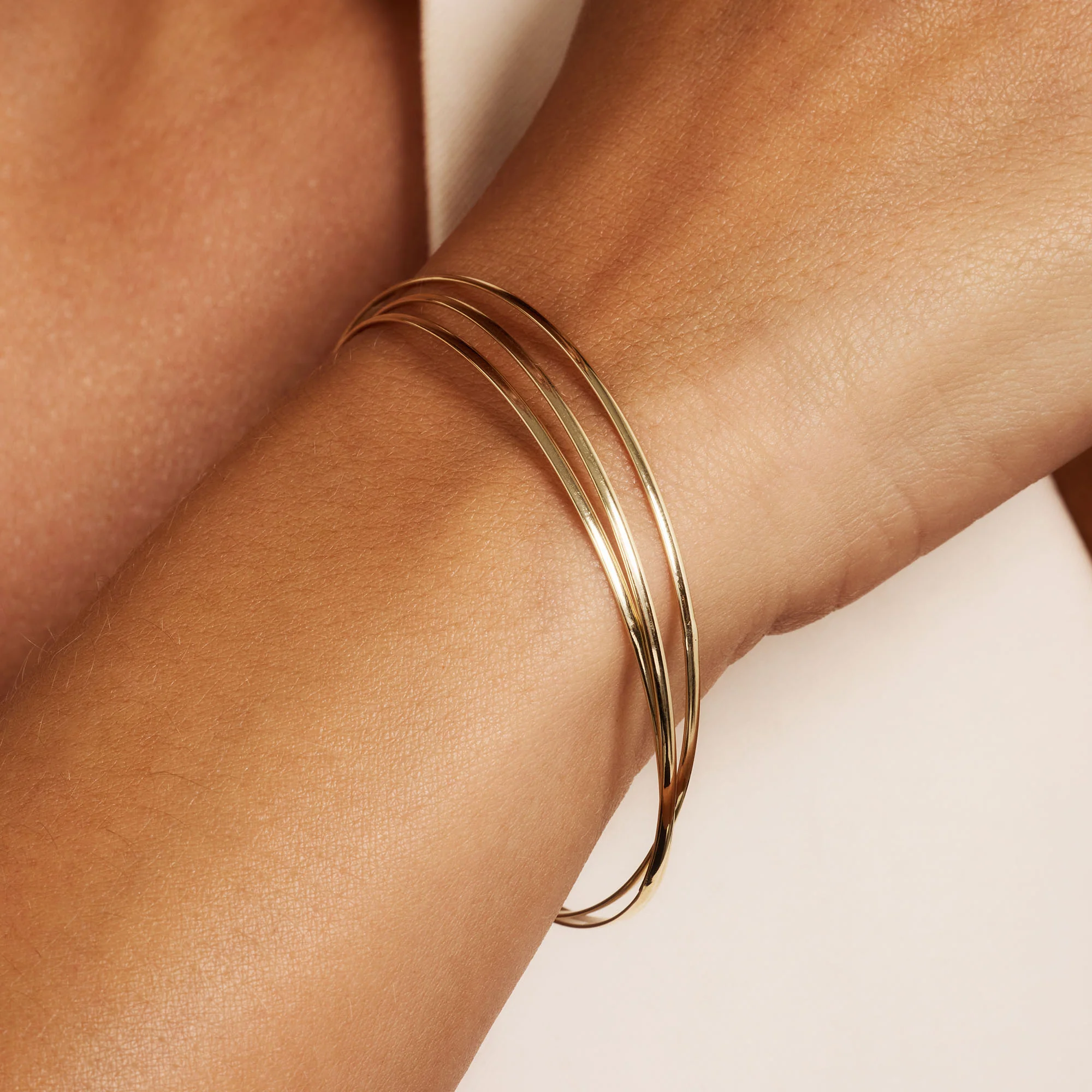 Rivoli Méline 14 karat gold bangles with 3 bracelets - Image 2