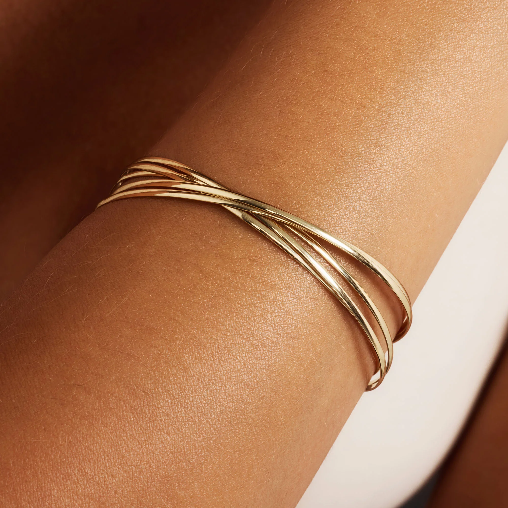 Rivoli Méline 14 karat gold bangles with 5 bracelets - Image 2