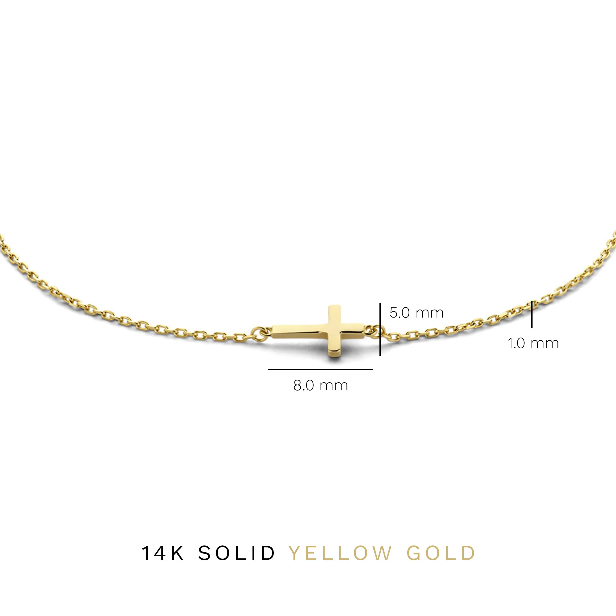 Monceau Solange 14 karat gold bracelet with cross - Image 5