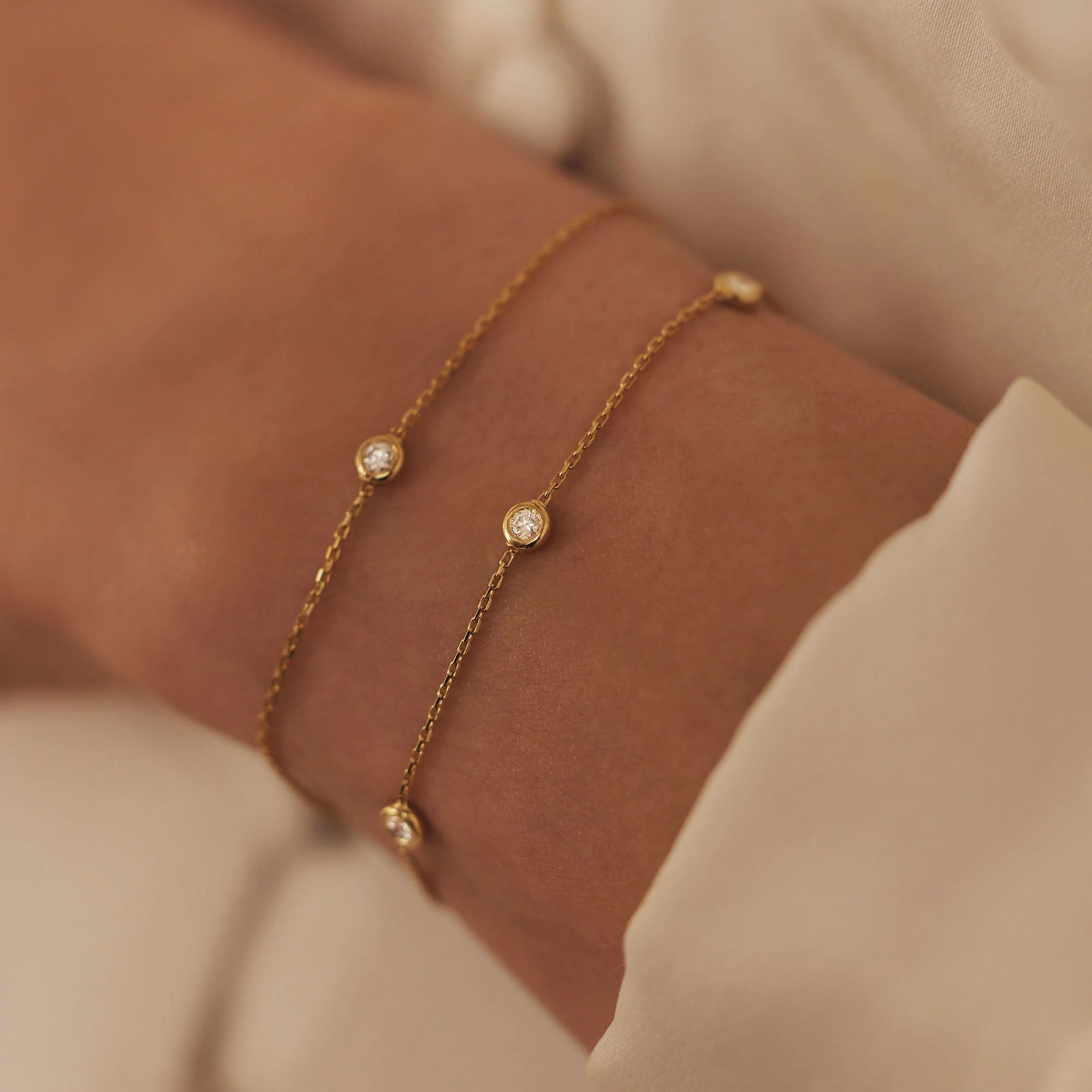 De la Paix Alfie 14 karat gold bracelet with diamond 0.12 carat - Image 3