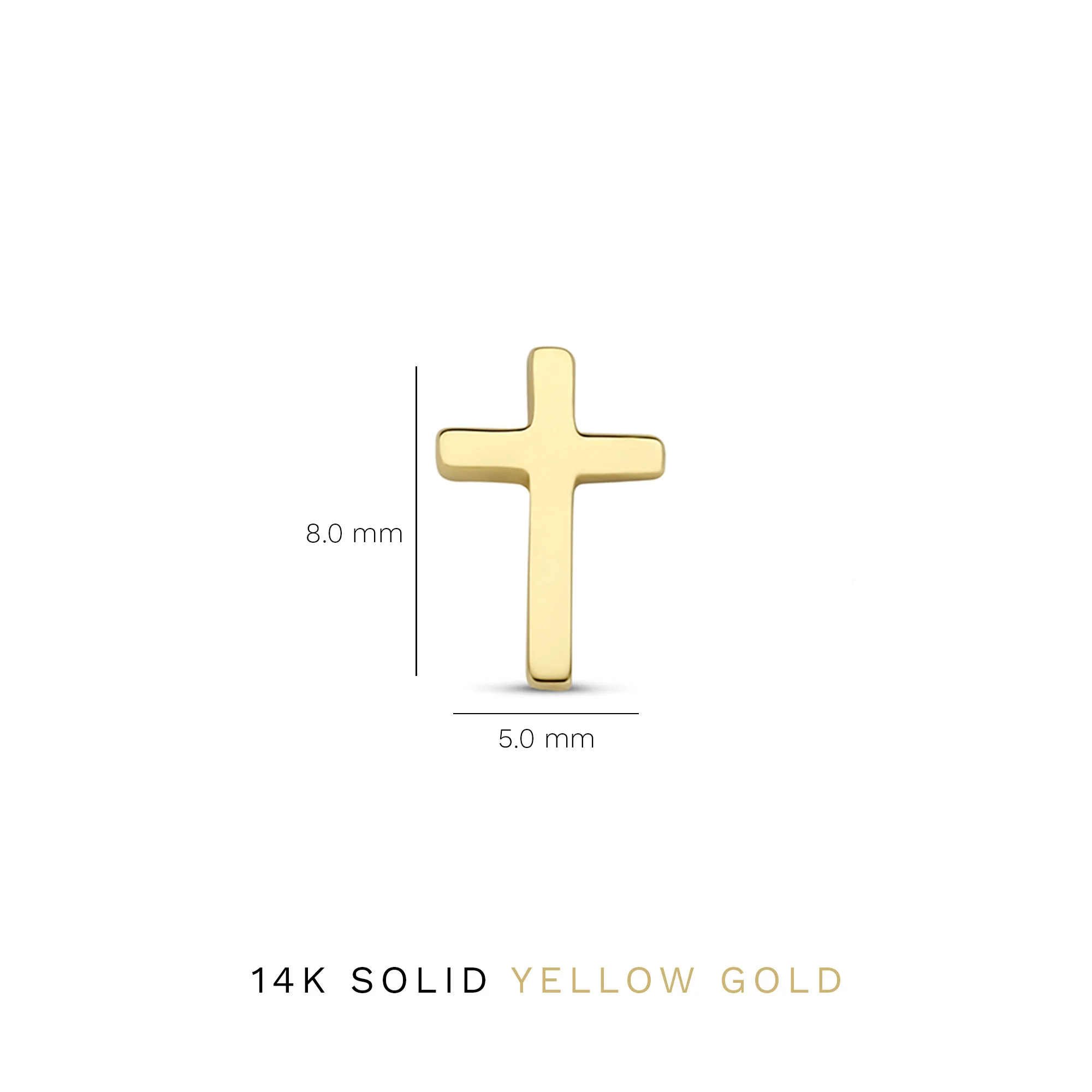 Monceau Solange 14 karat gold stud earrings with cross - Image 4