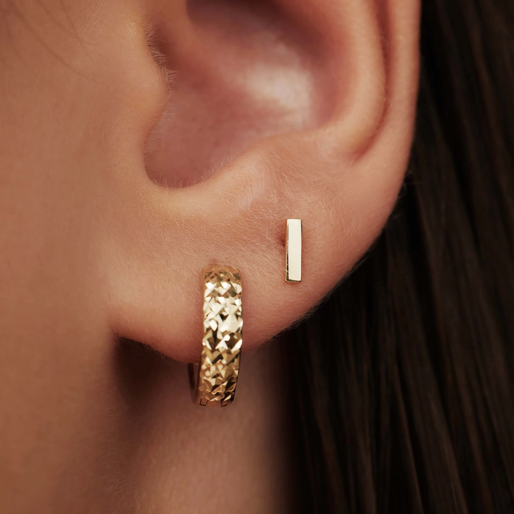 Monceau Josephine 14 karat gold stud ear studs with rod - Image 4