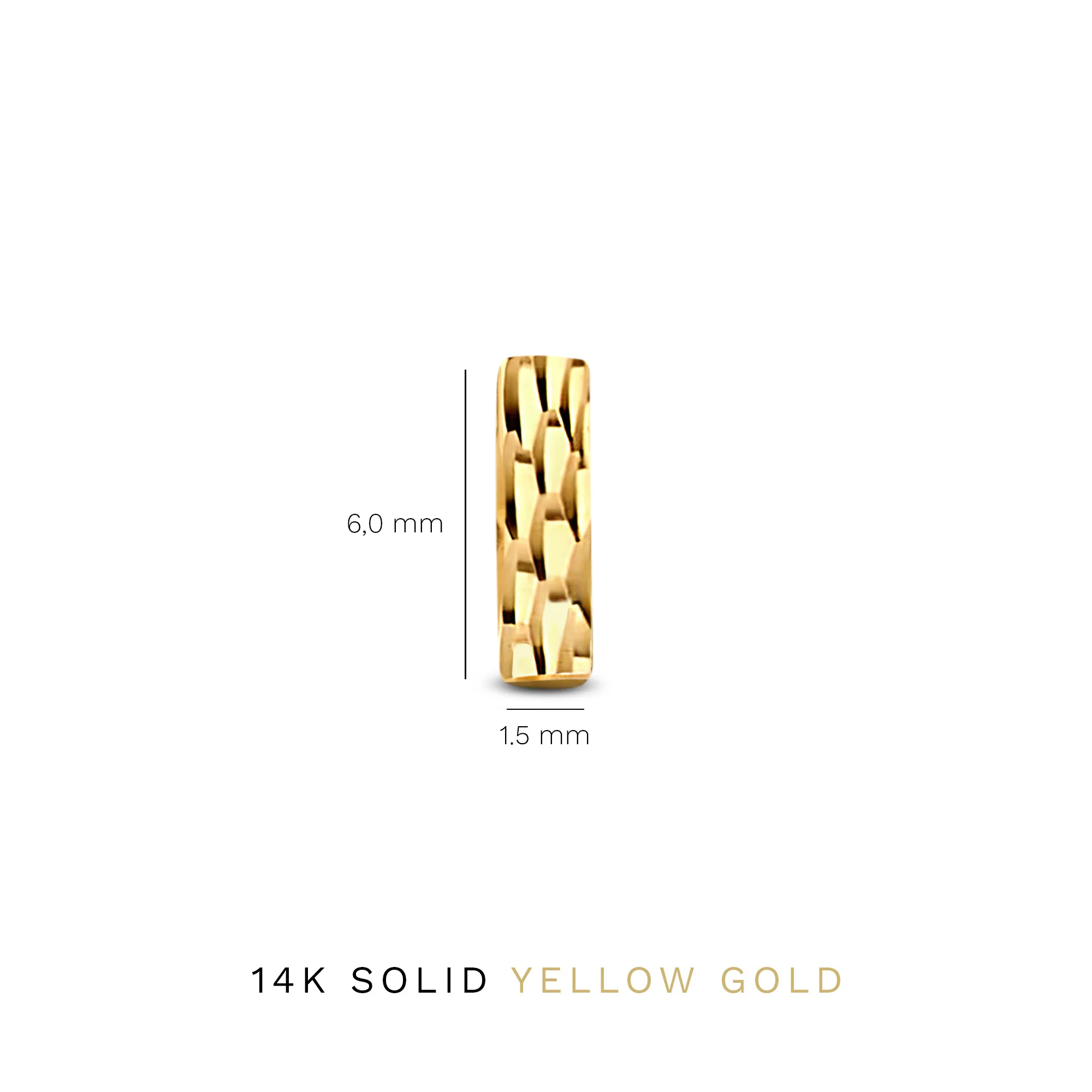 Rivoli Laura 14 karat gold stud ear studs with diamond cut - Image 4