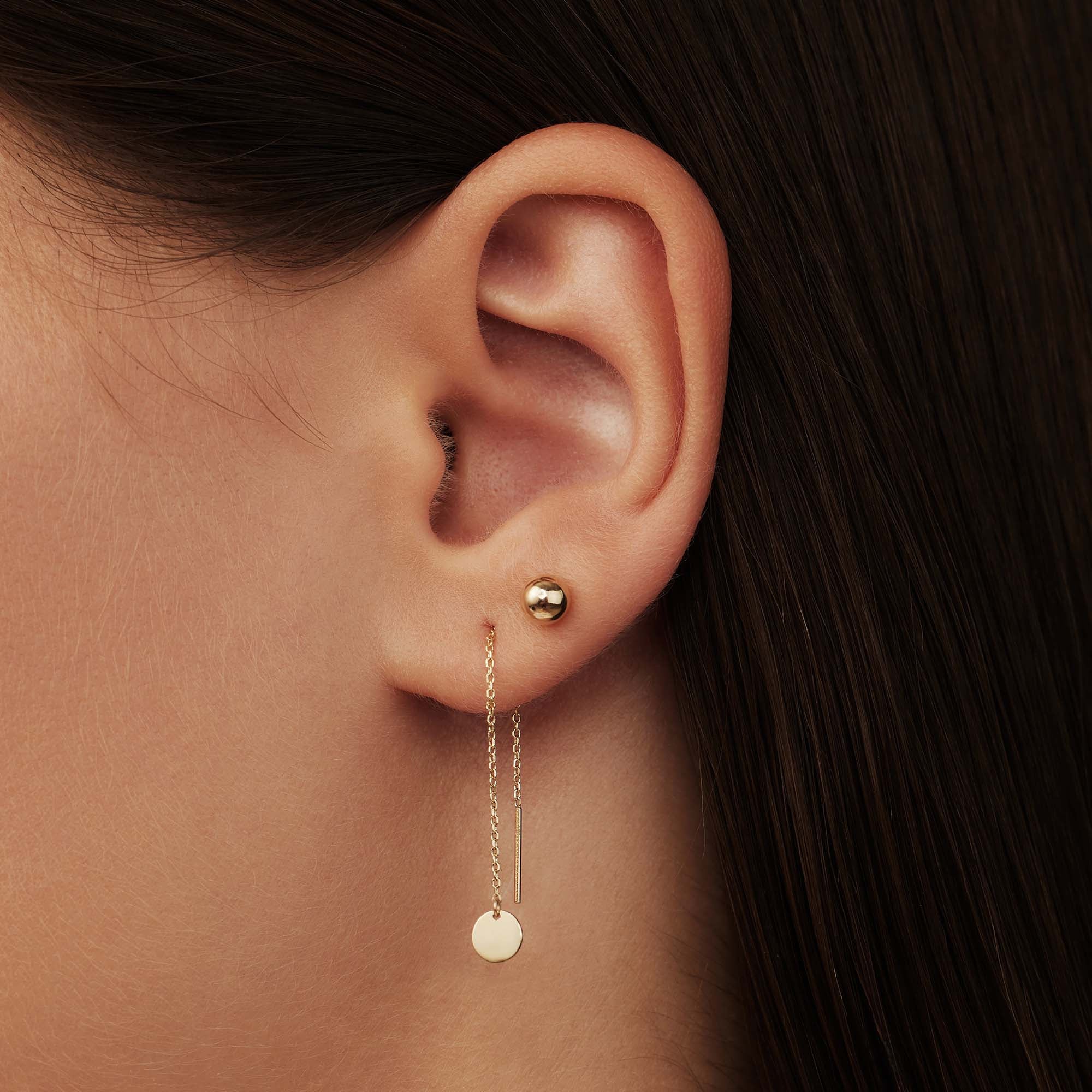 Rivoli Finou 14 karat gold ear studs with sphere - Image 2