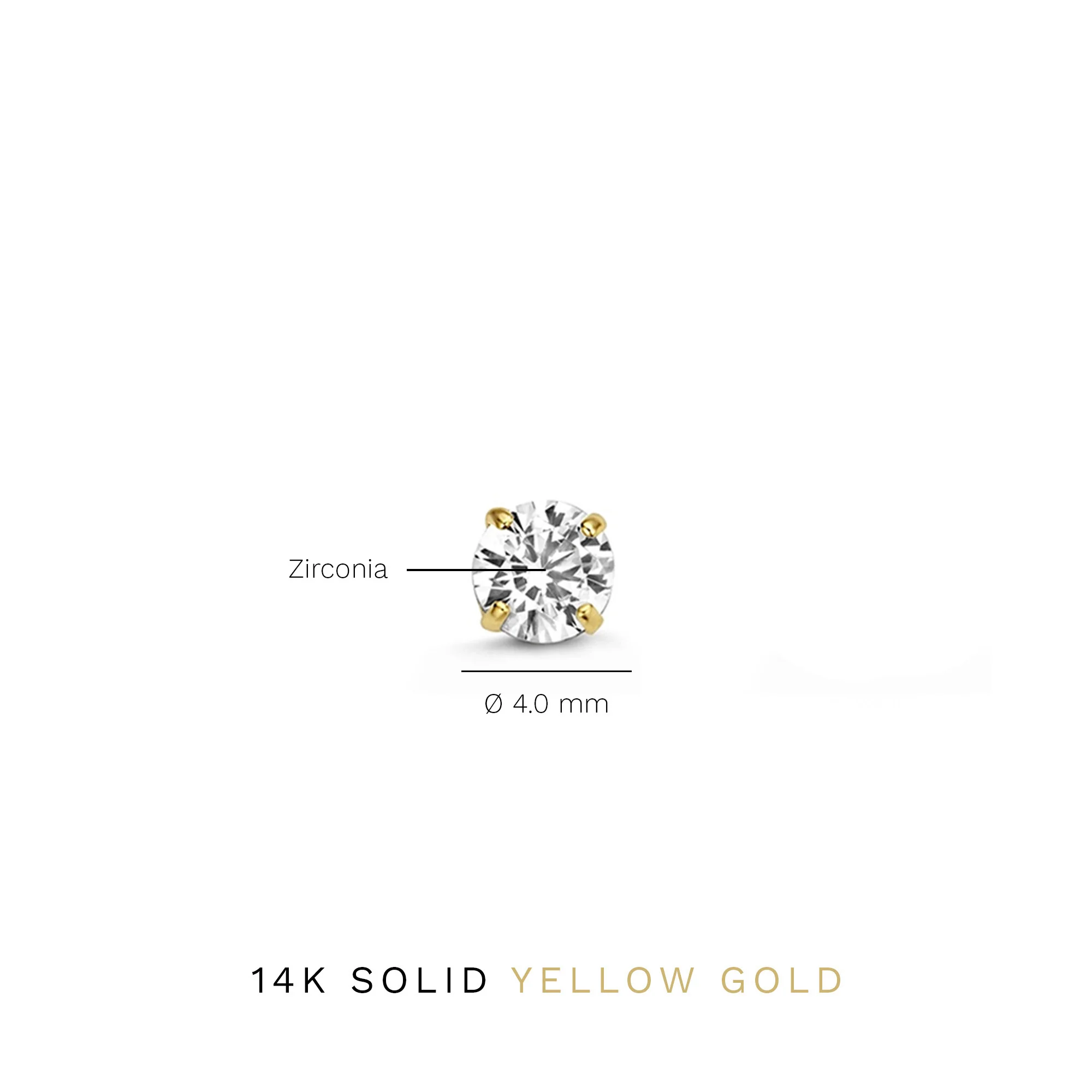 Le Marais Lourdes 14 karat gold ear studs with zirconia stone - Image 7