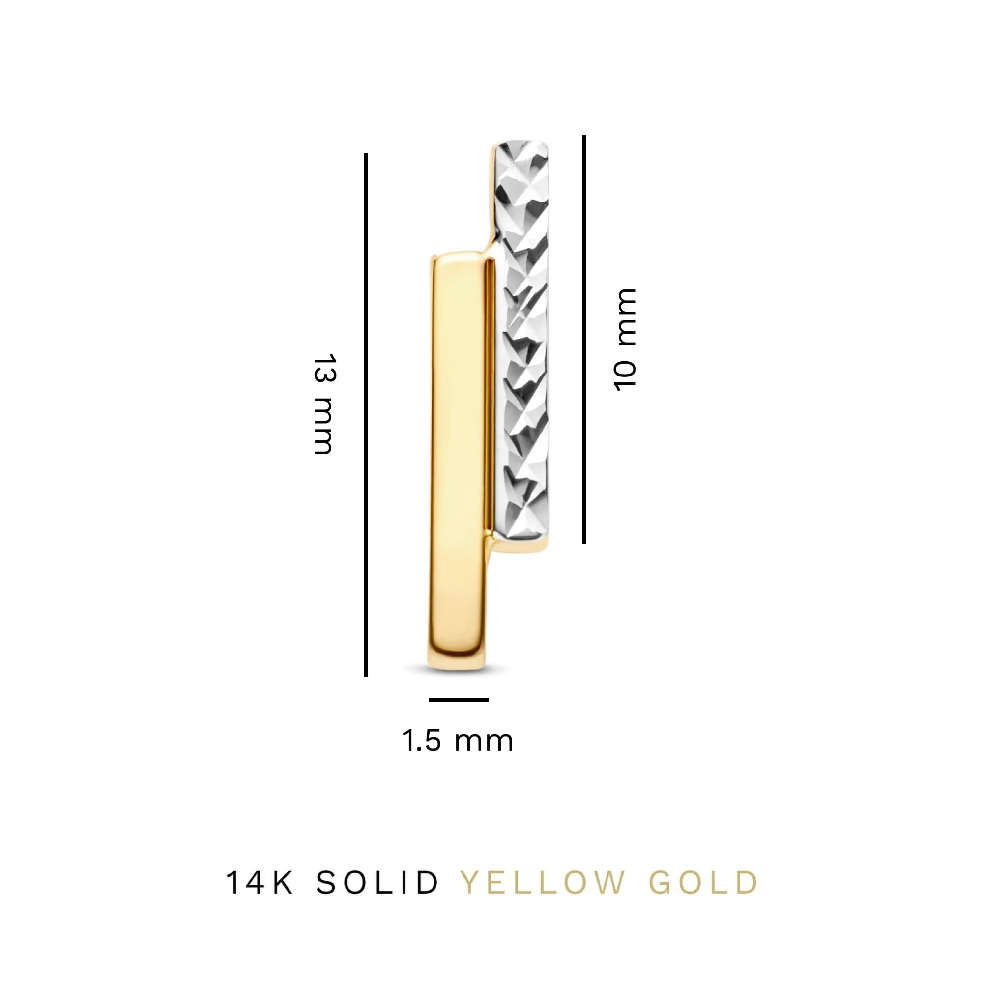 Le Marais Alice 14 karat gold ear studs with diamond cut - Image 5