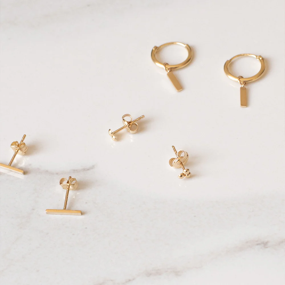 Rivoli Claire 14 karat gold ear studs - Image 5