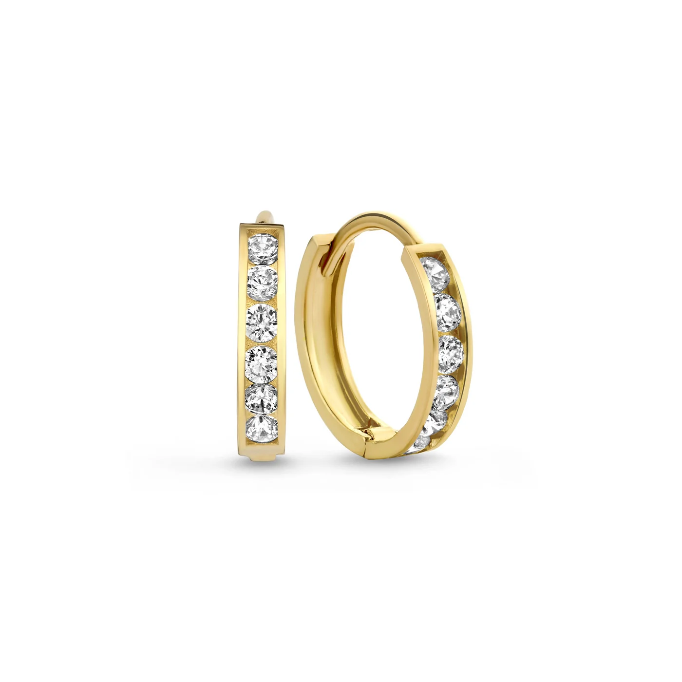 Cadeau d'Isabel 14 karat gold earring set with zirconia stones - Image 6