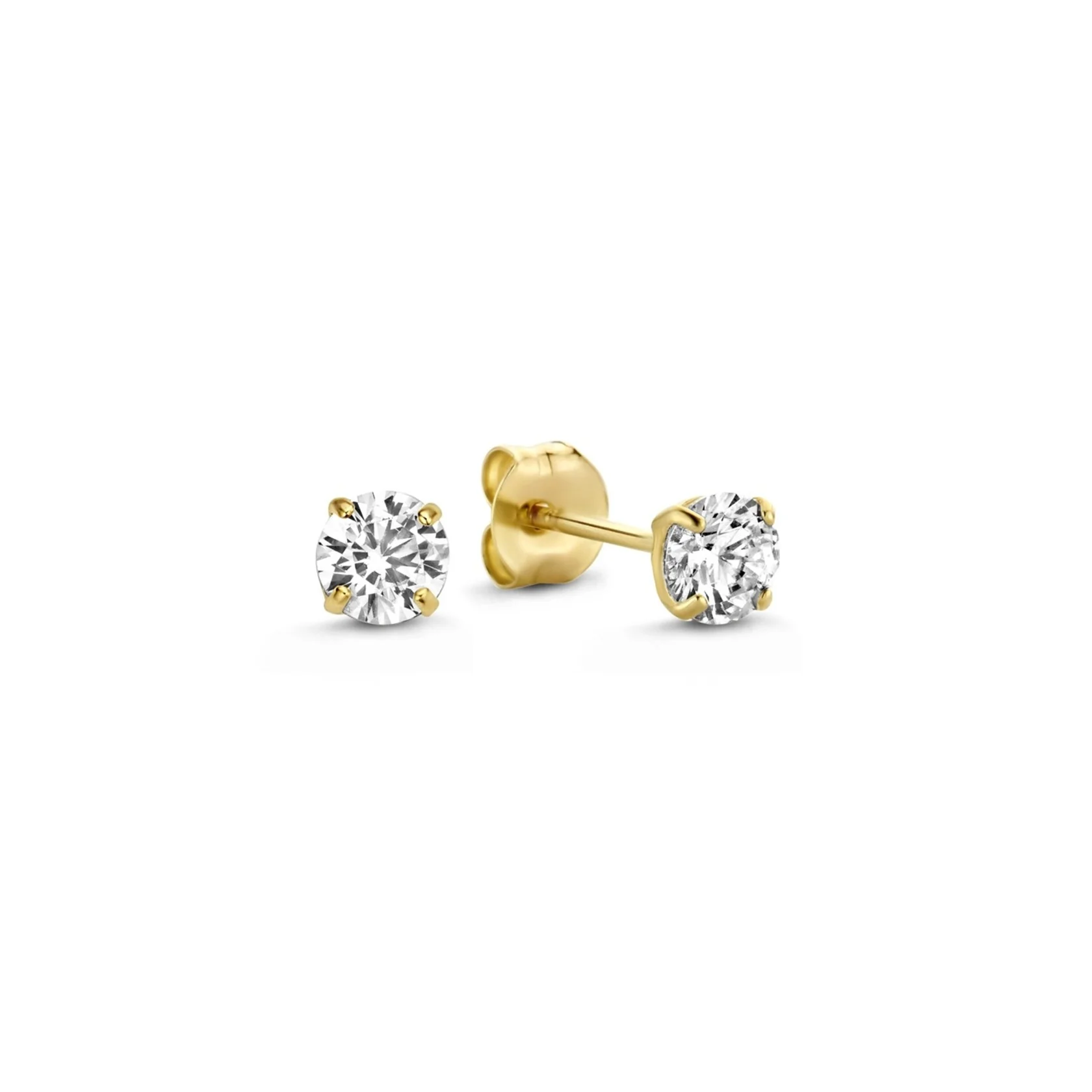 Cadeau d'Isabel 14 karat gold earring set with zirconia stones - Image 7