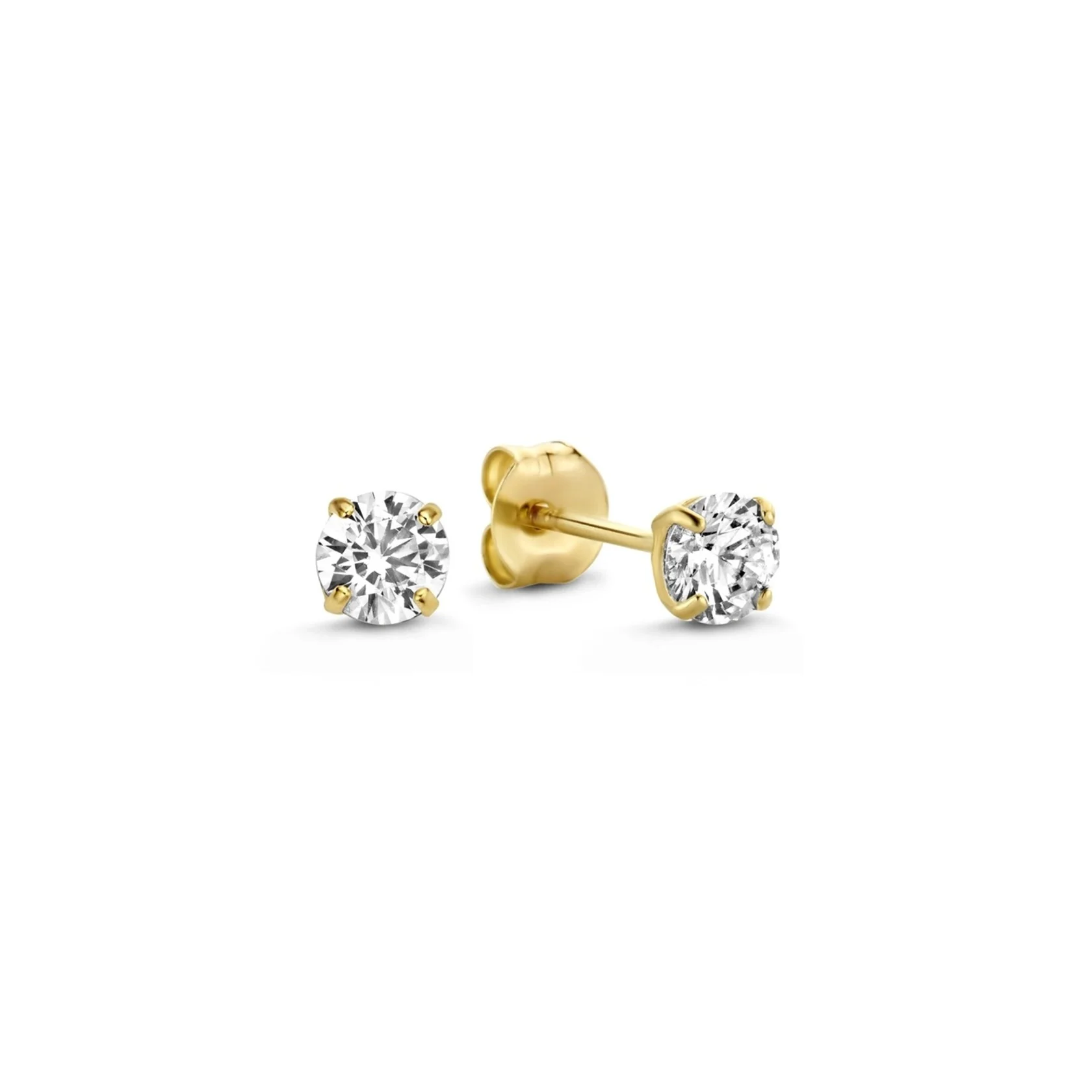 Cadeau d'Isabel 14 karat gold earring set with zirconia stones - Image 6