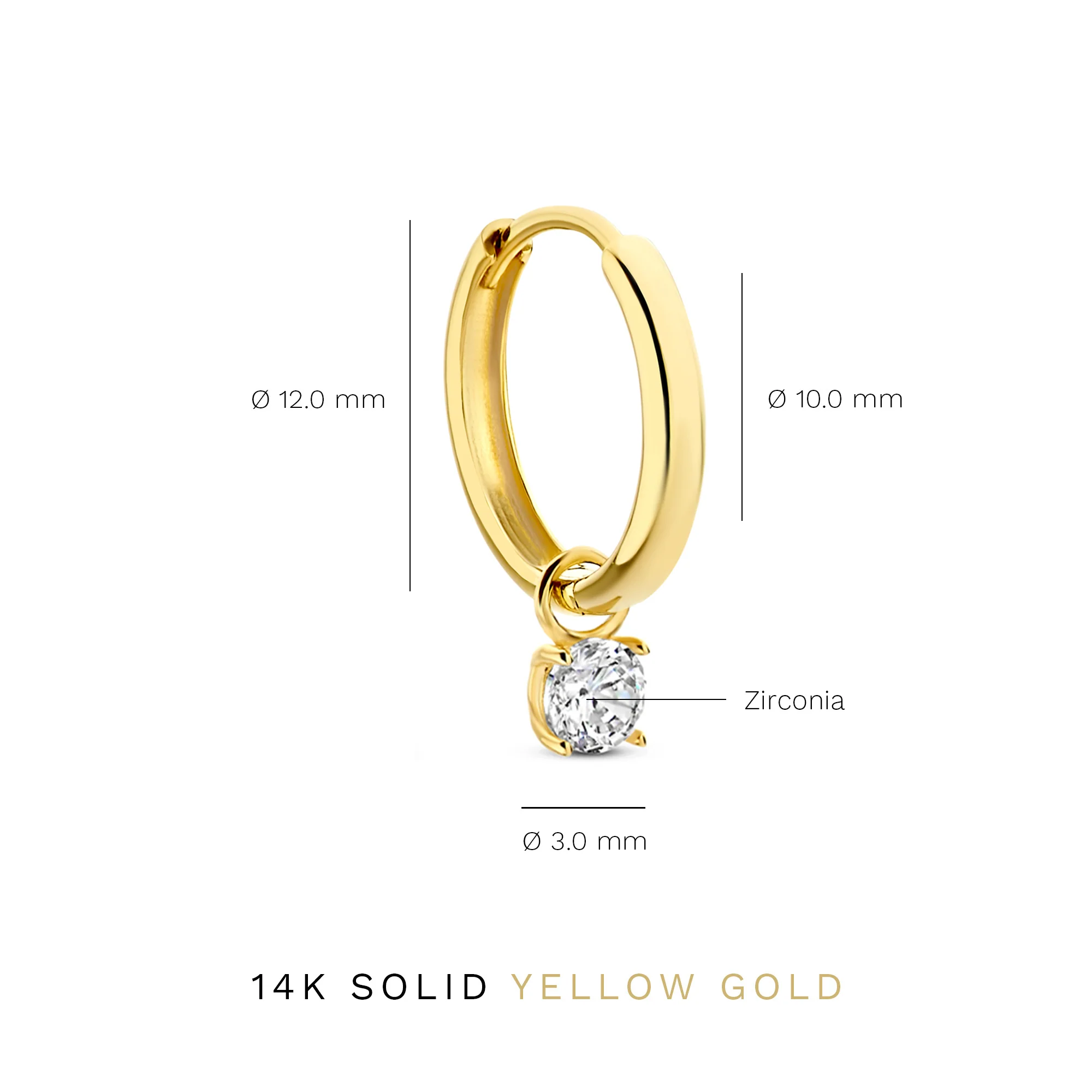 Cadeau d'Isabel 14 karat gold earring set with zirconia stones - Image 7