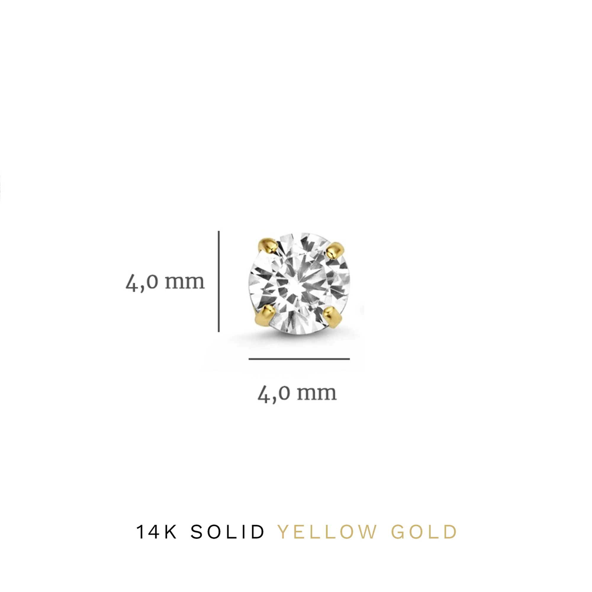 Cadeau d'Isabel 14 karat gold earring set with zirconia stones - Image 8
