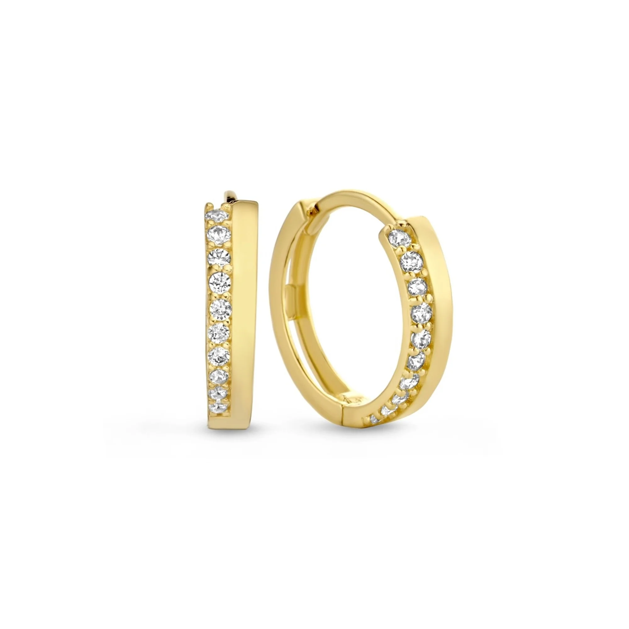 Cadeau d'Isabel 14 karat gold earring set with zirconia stones - Image 5