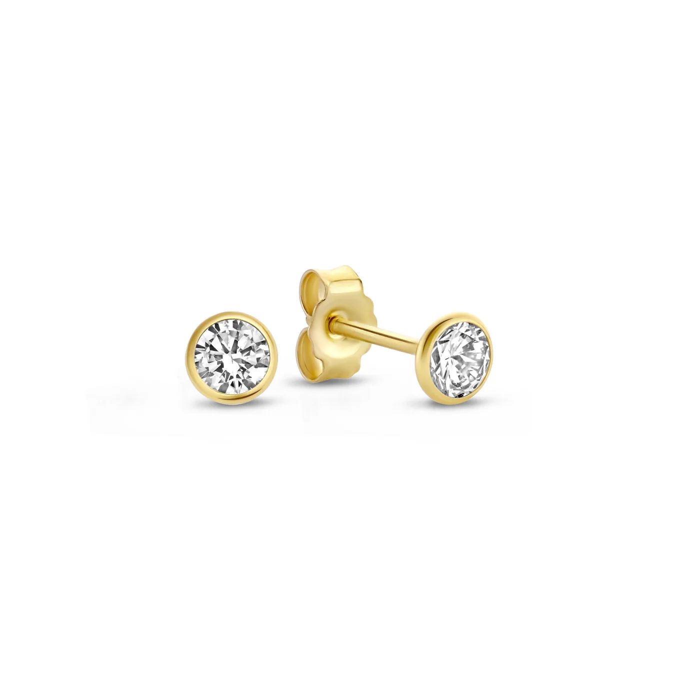 Cadeau d'Isabel 14 karat gold earring set with zirconia stones - Image 5