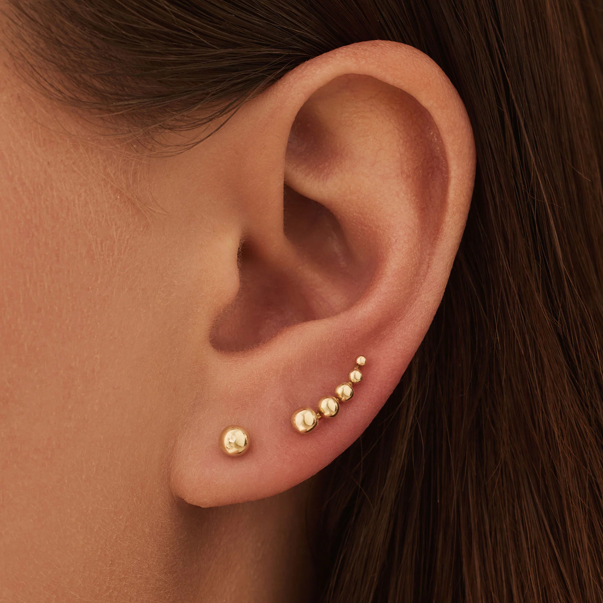 Rivoli Cézanne 14 karat gold earrings with 2 ear studs - Image 2