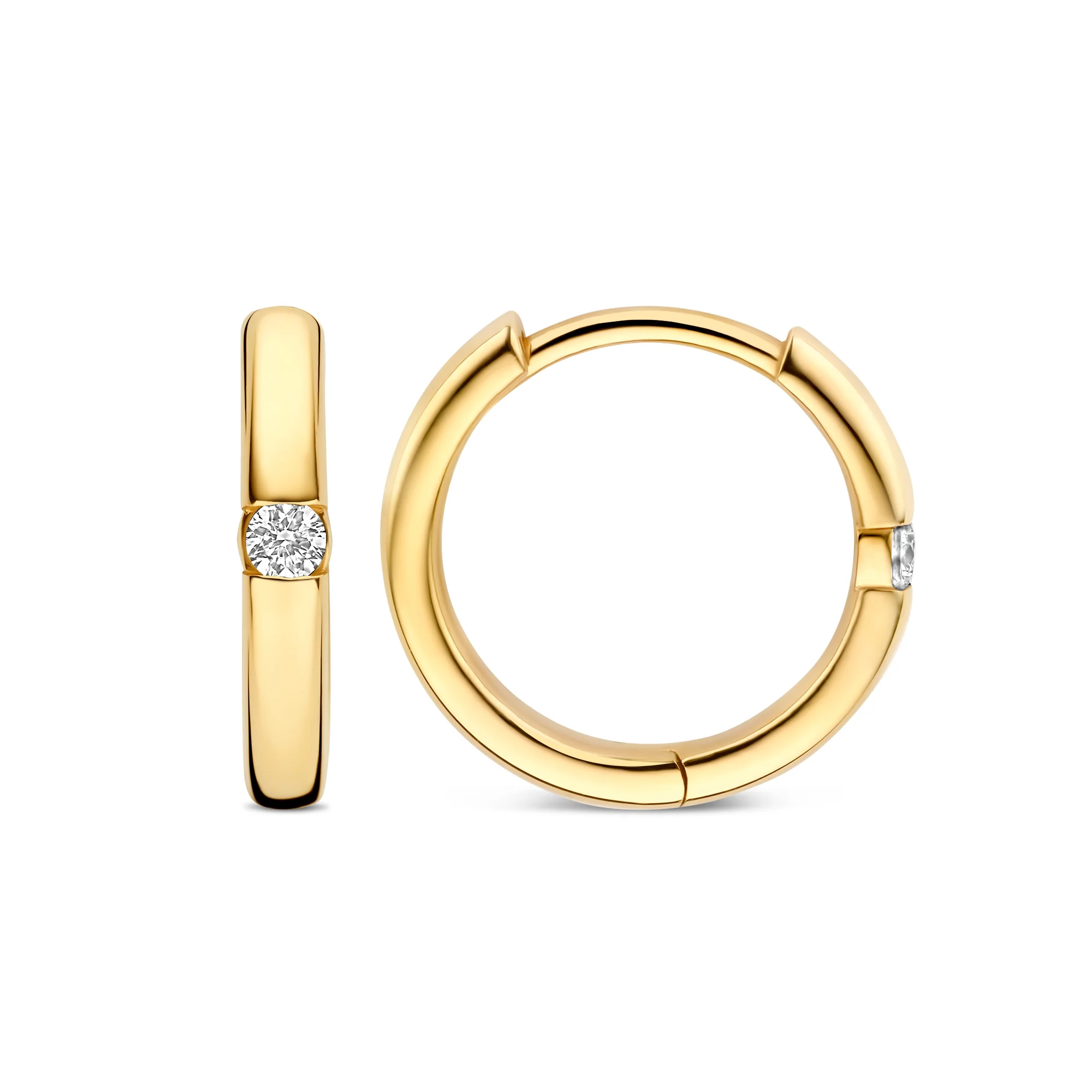 De la Paix Mia 14 karat gold Earrings with diamond 0.06 carat - Image 8