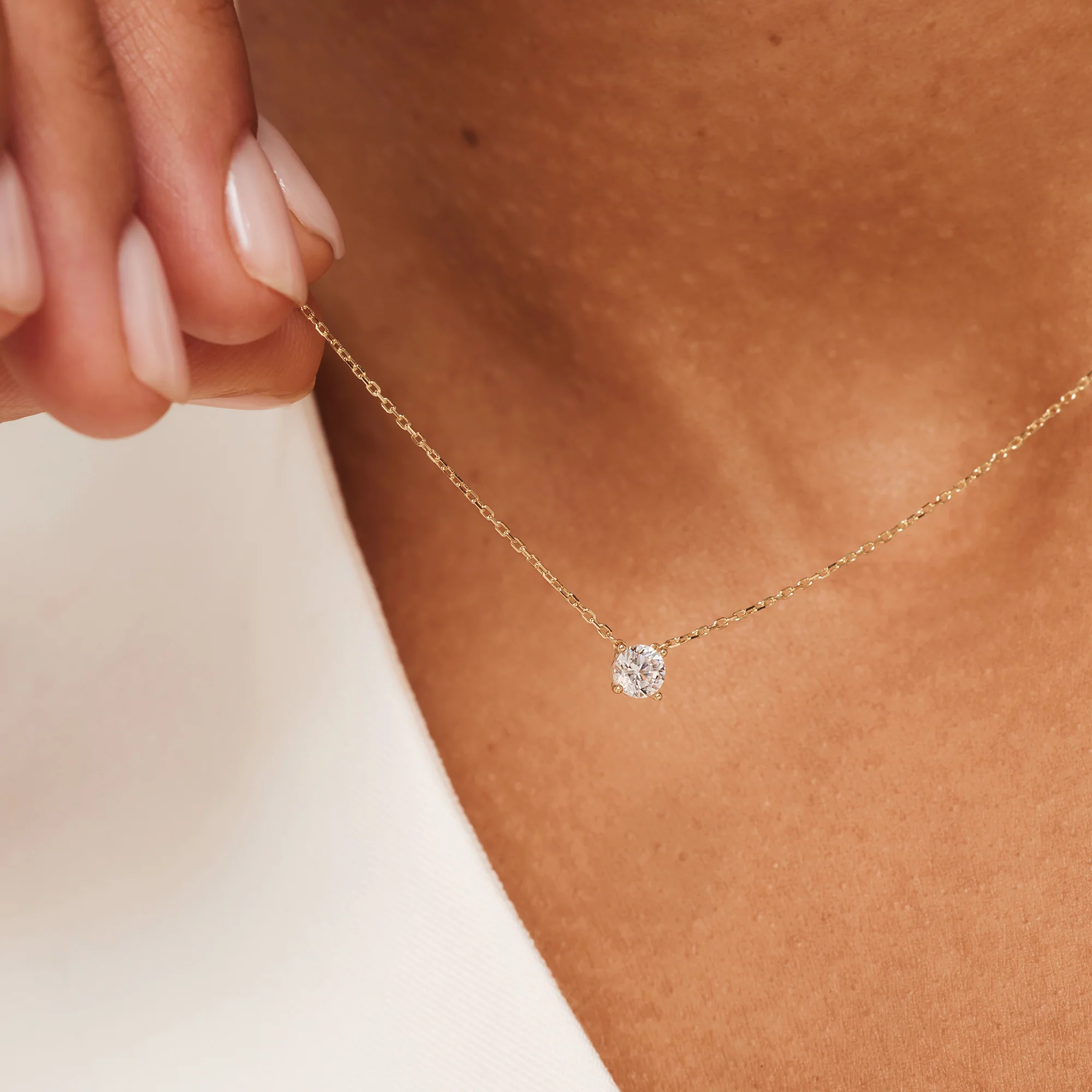 Cadeau d'Isabel 14 karat gold necklace & bracelet set with zirconia - Image 4