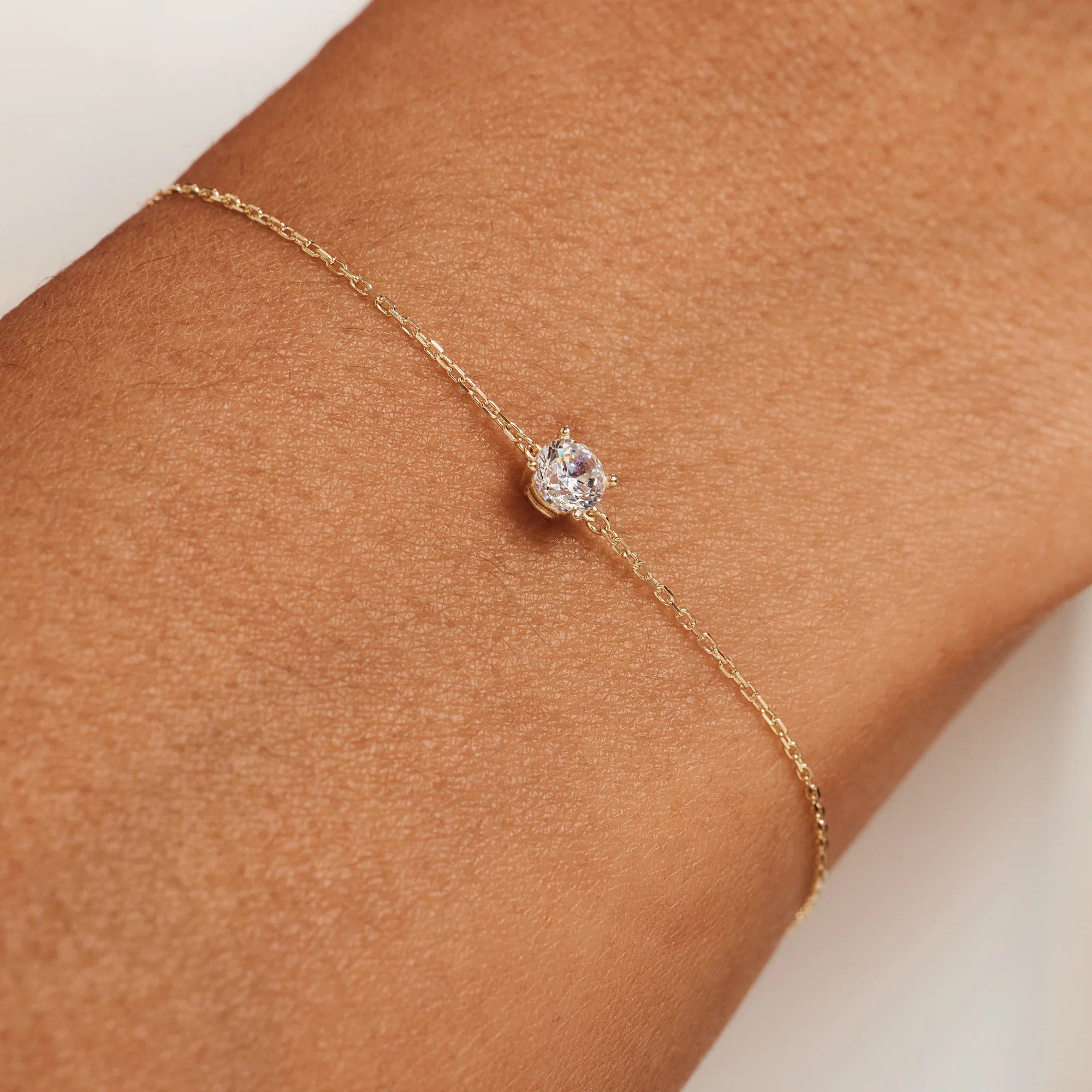 Cadeau d'Isabel 14 karat gold necklace & bracelet set with zirconia - Image 5