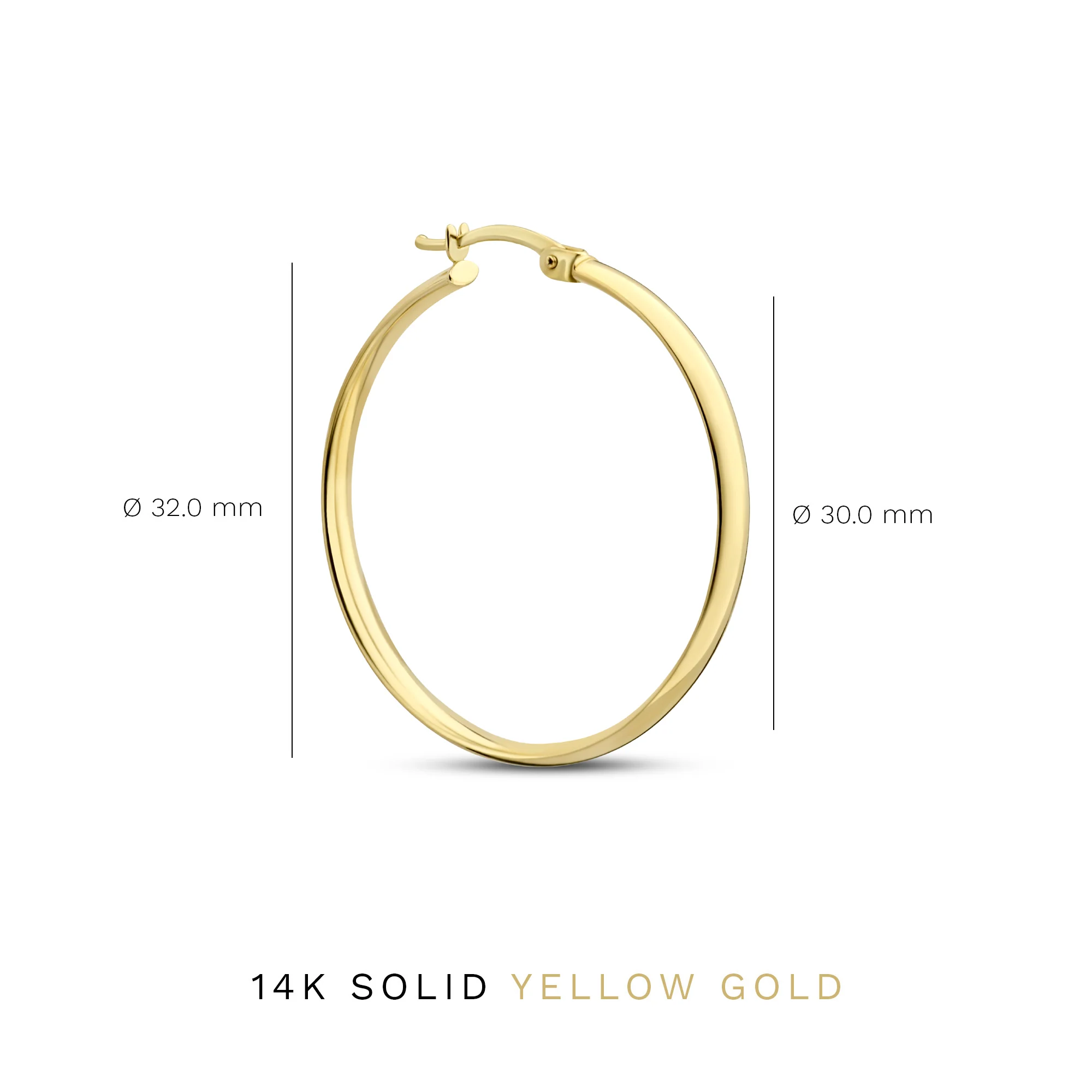 Rivoli Estrella 14 karat gold hoop earrings (32 mm) - Image 5