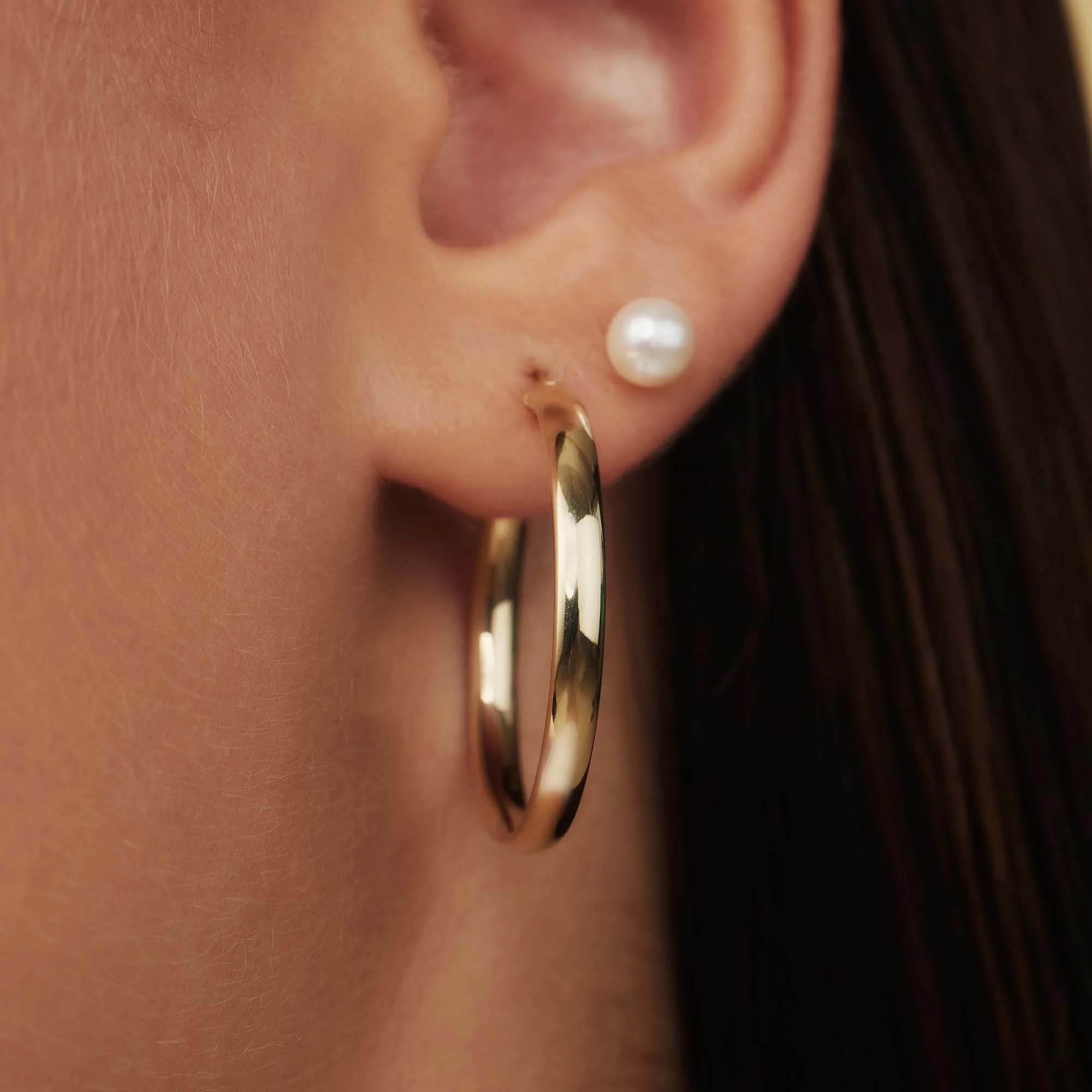 Rivoli Estrella 14 karat gold hoop earrings (27 mm) - Image 3