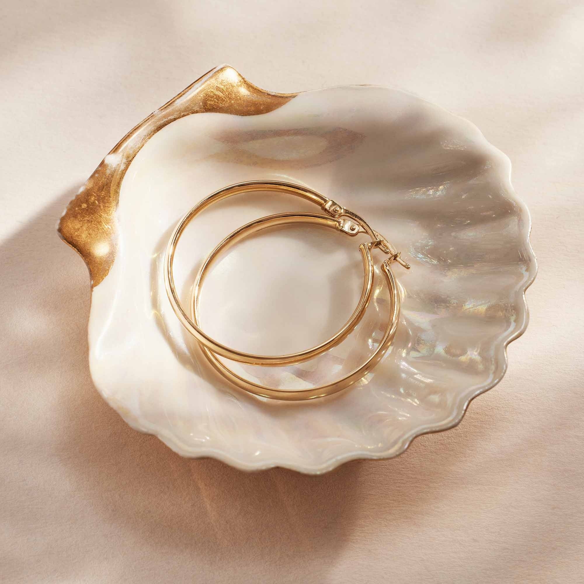 Rivoli Estrella 14 karat gold hoop earrings (27 mm) - Image 4
