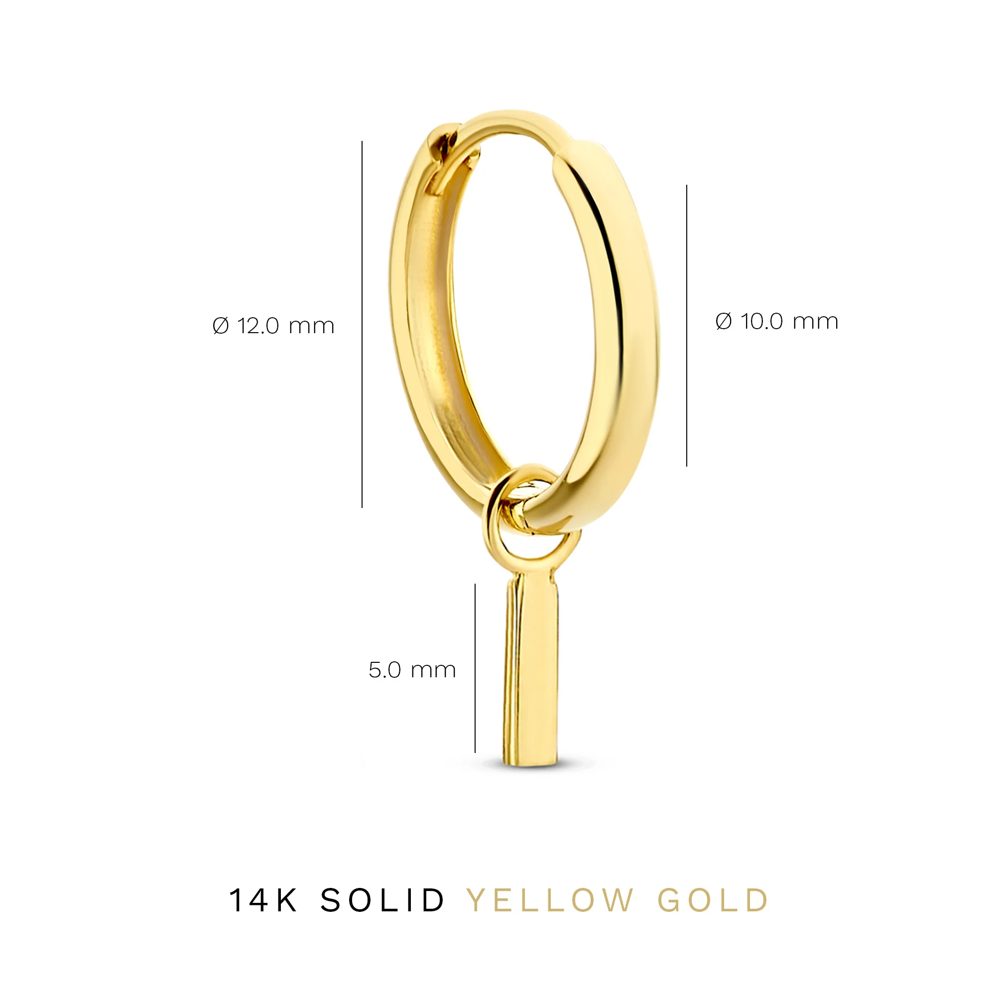 Monceau Josephine 14 karat gold hoop earrings with rod - Image 5