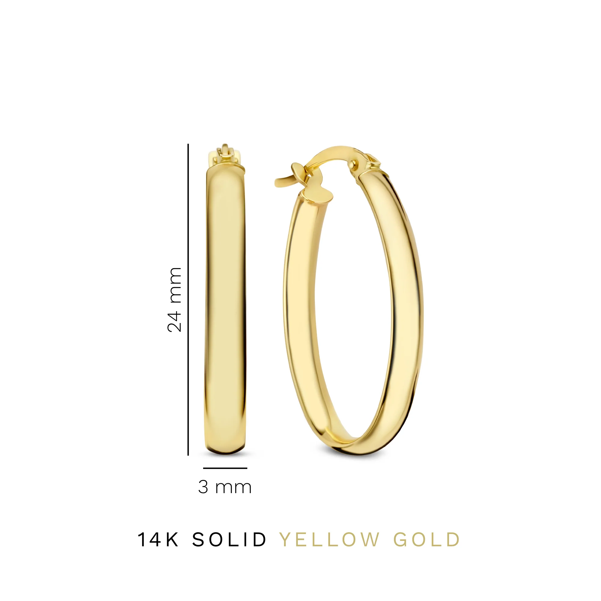 Rivoli Flori 14 karat gold hoop earrings (24 mm) - Image 4
