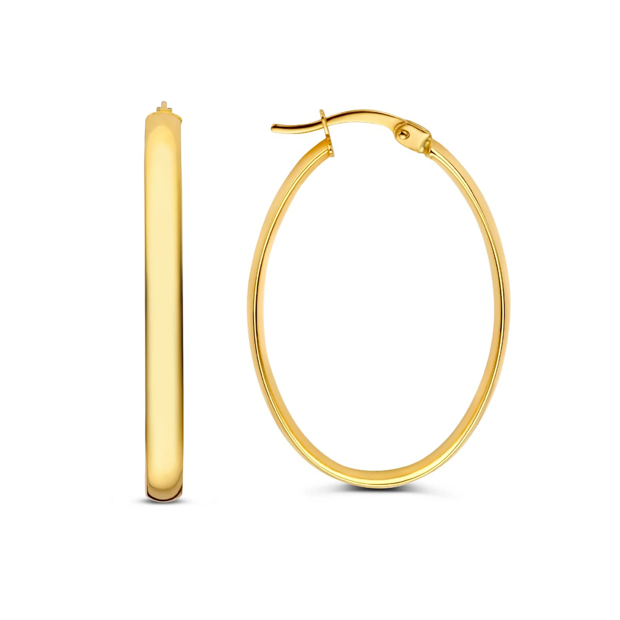 Rivoli Flori 14 karat gold oval hoop earrings (34 mm) - Image 4