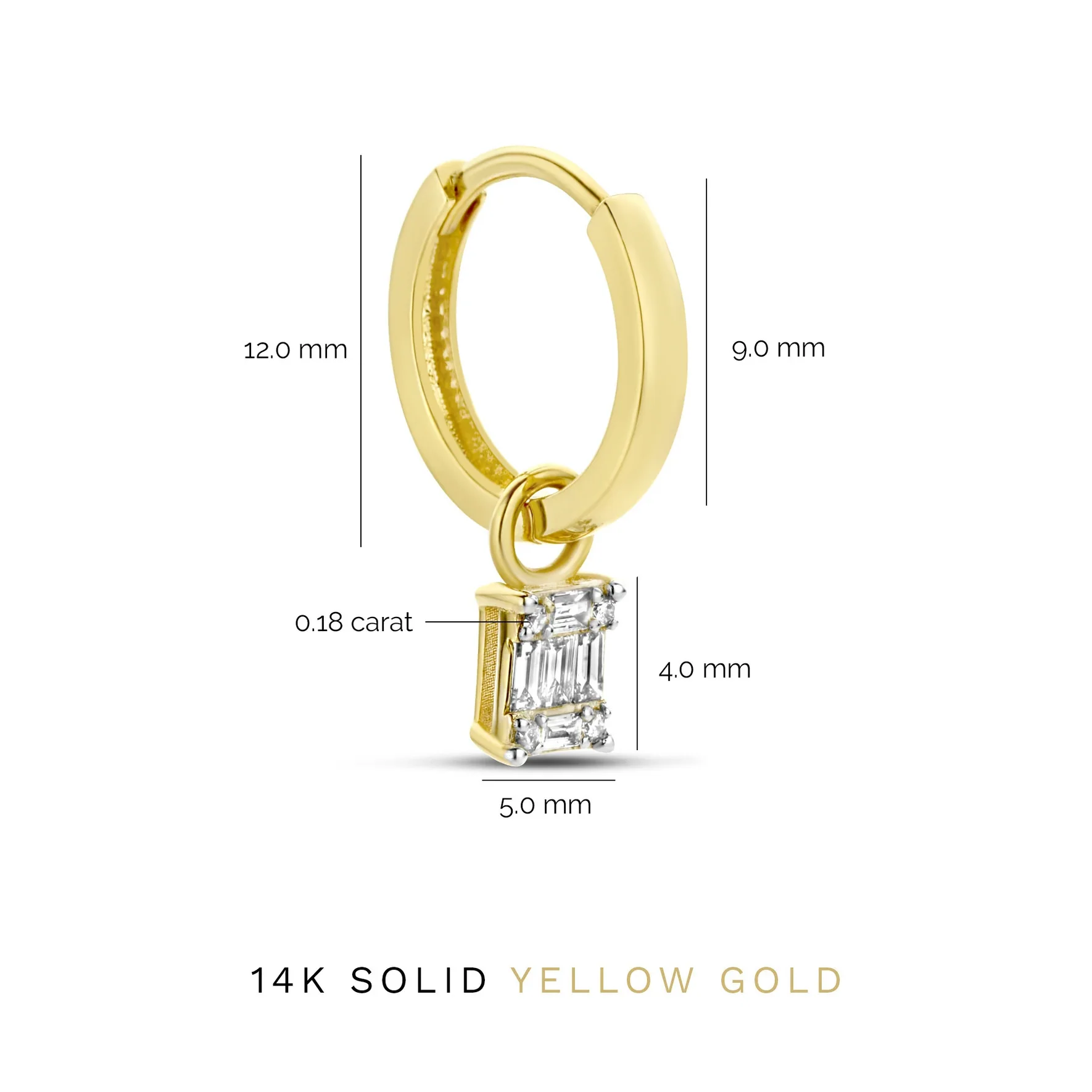 De la Paix Maxime 14 karat gold hoop earrings with diamond 0.26 carat - Image 7
