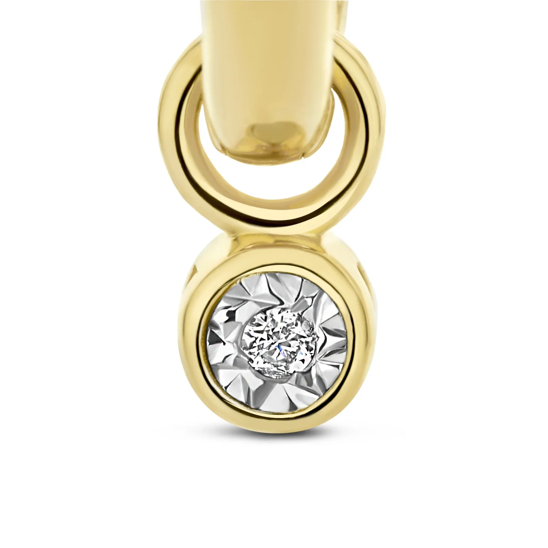 De la Paix Inaya 14 karat gold hoop earrings with diamond 0.02 carat - Image 4