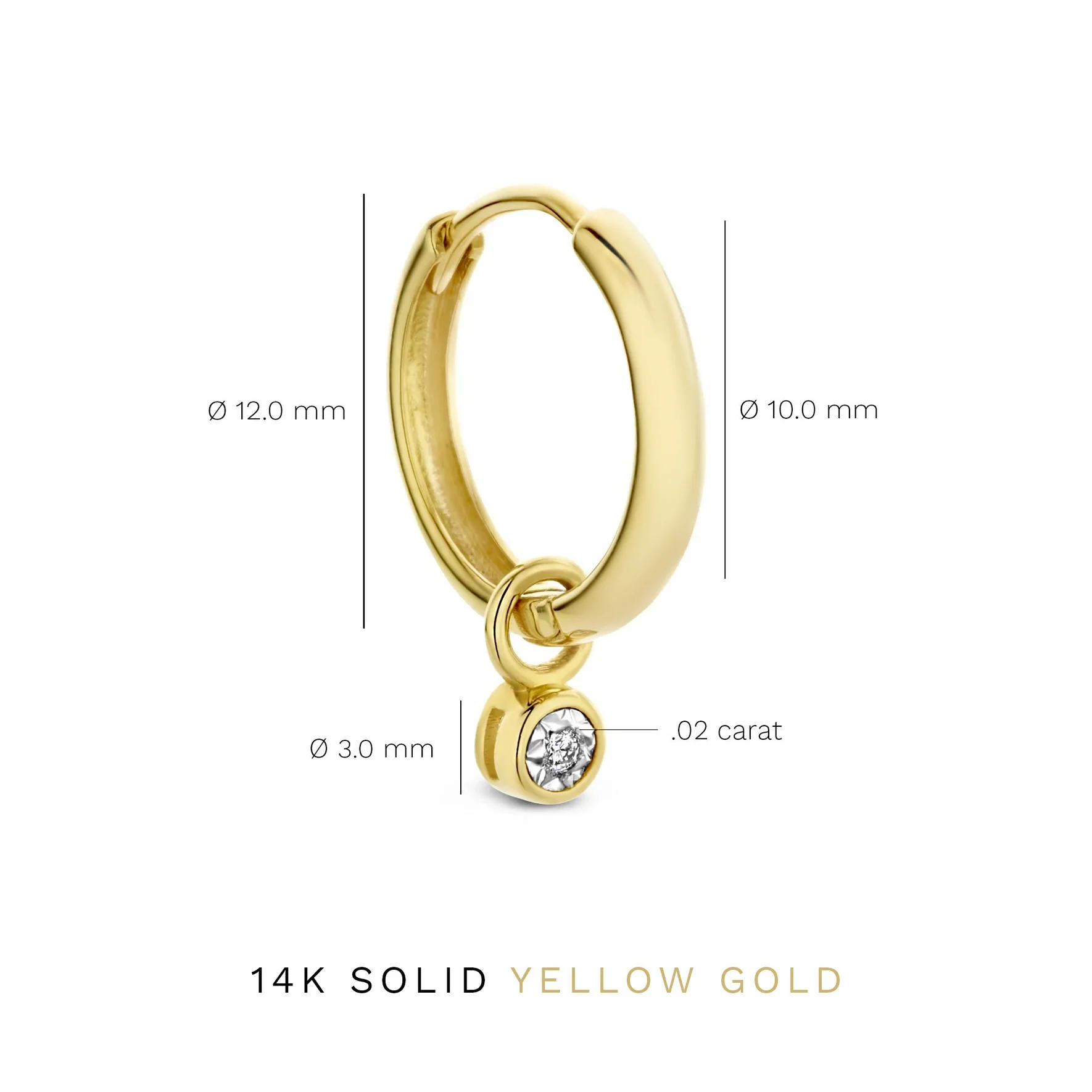 De la Paix Inaya 14 karat gold hoop earrings with diamond 0.02 carat - Image 5