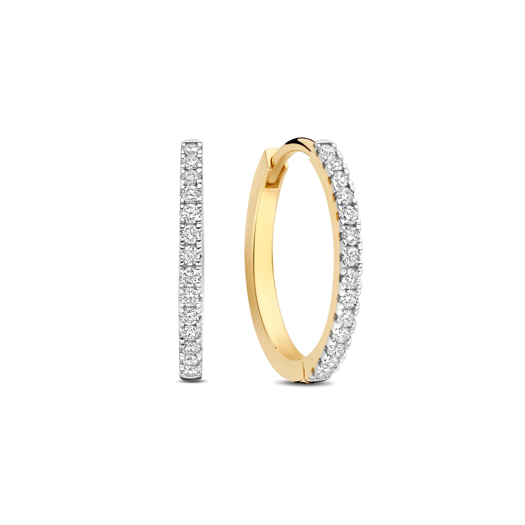 De la Paix Madeline 14 karat gold hoop earrings with diamond 0.15 ct