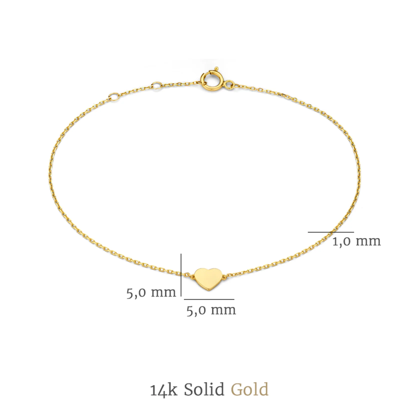 Cadeau d'Isabel 14 karat gold necklace and bracelet set with heart - Image 10