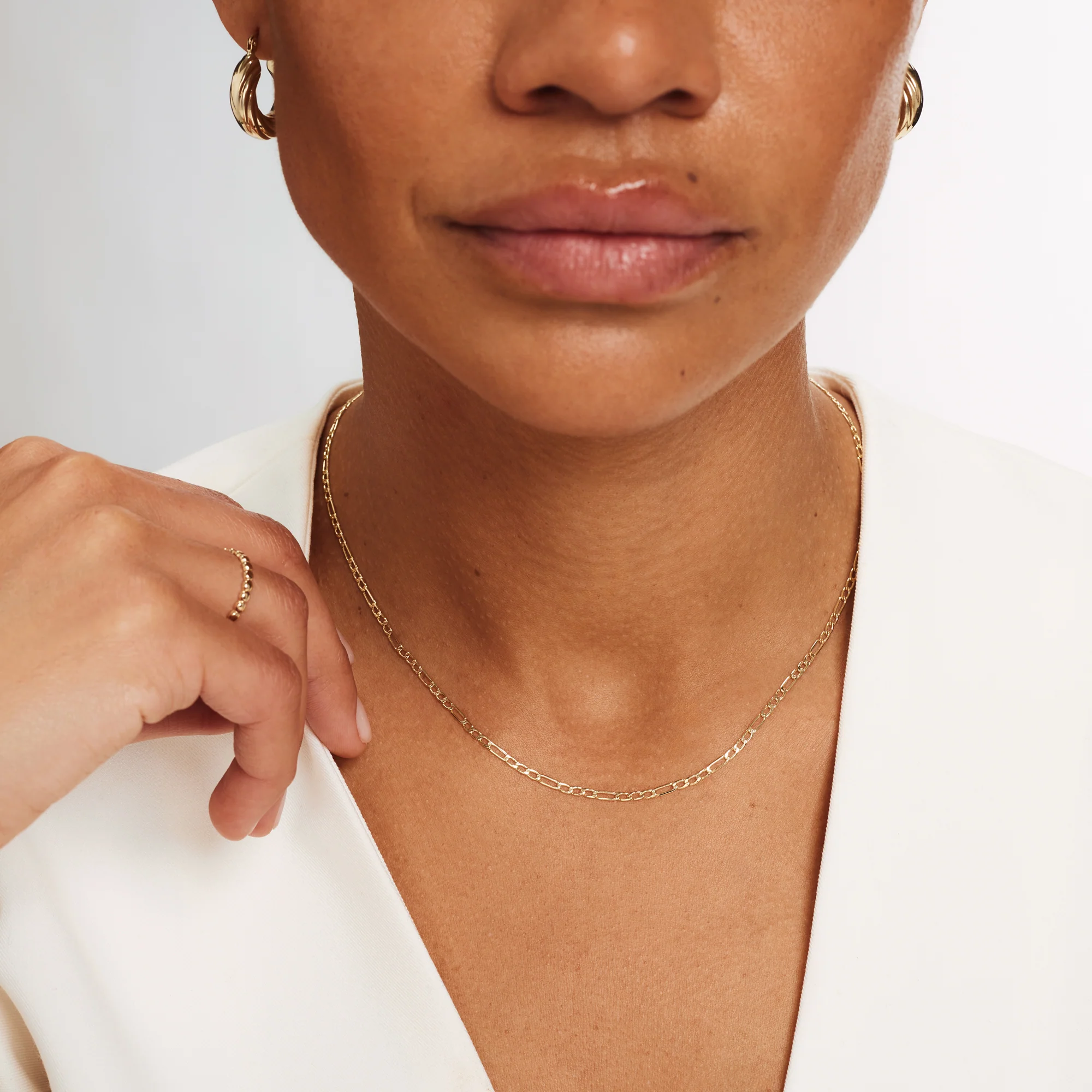 Rivoli Nina 14 karat gold necklace with figaro chain - Image 2