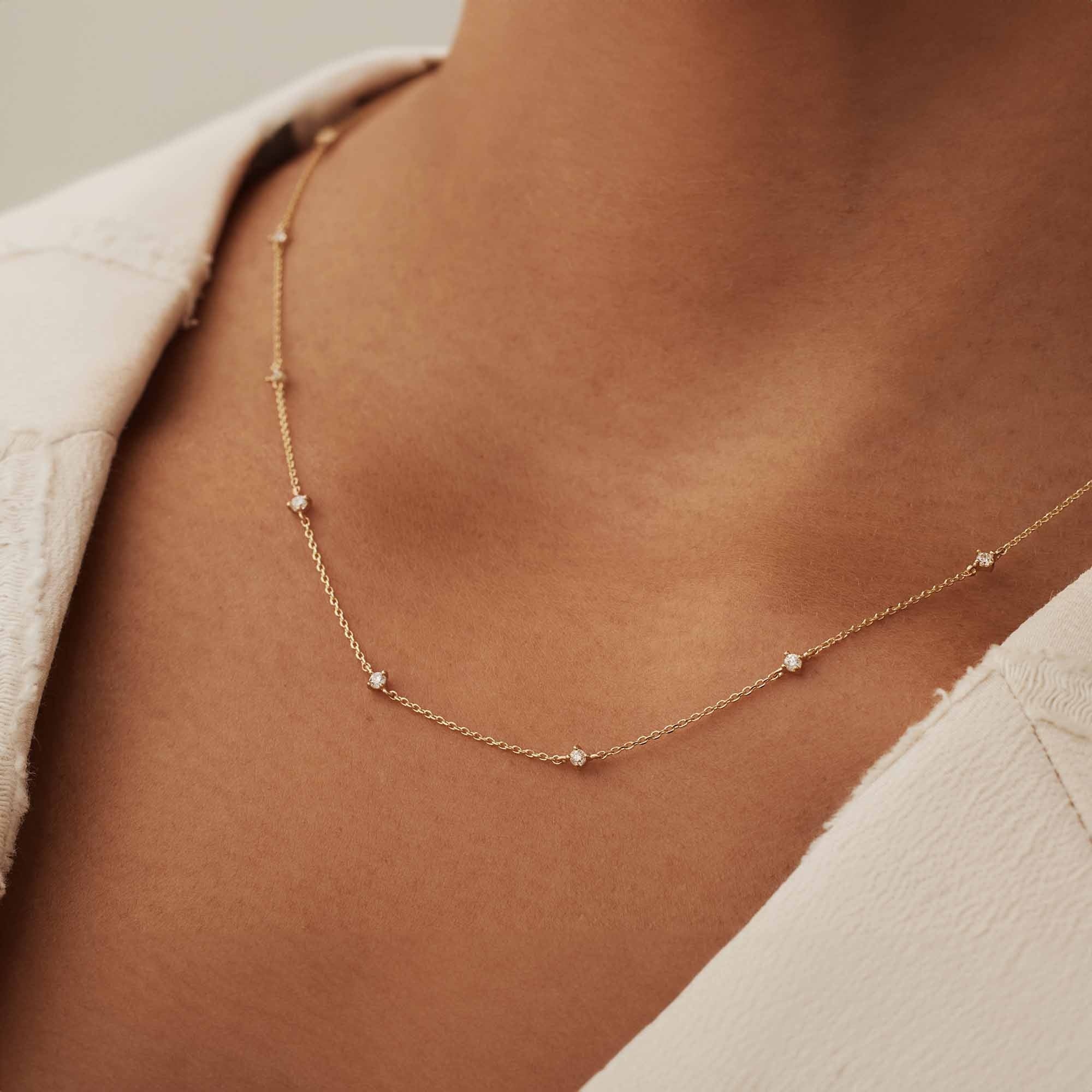 Rivoli Esmée 14 karat gold necklace with zirconia stones - Image 3