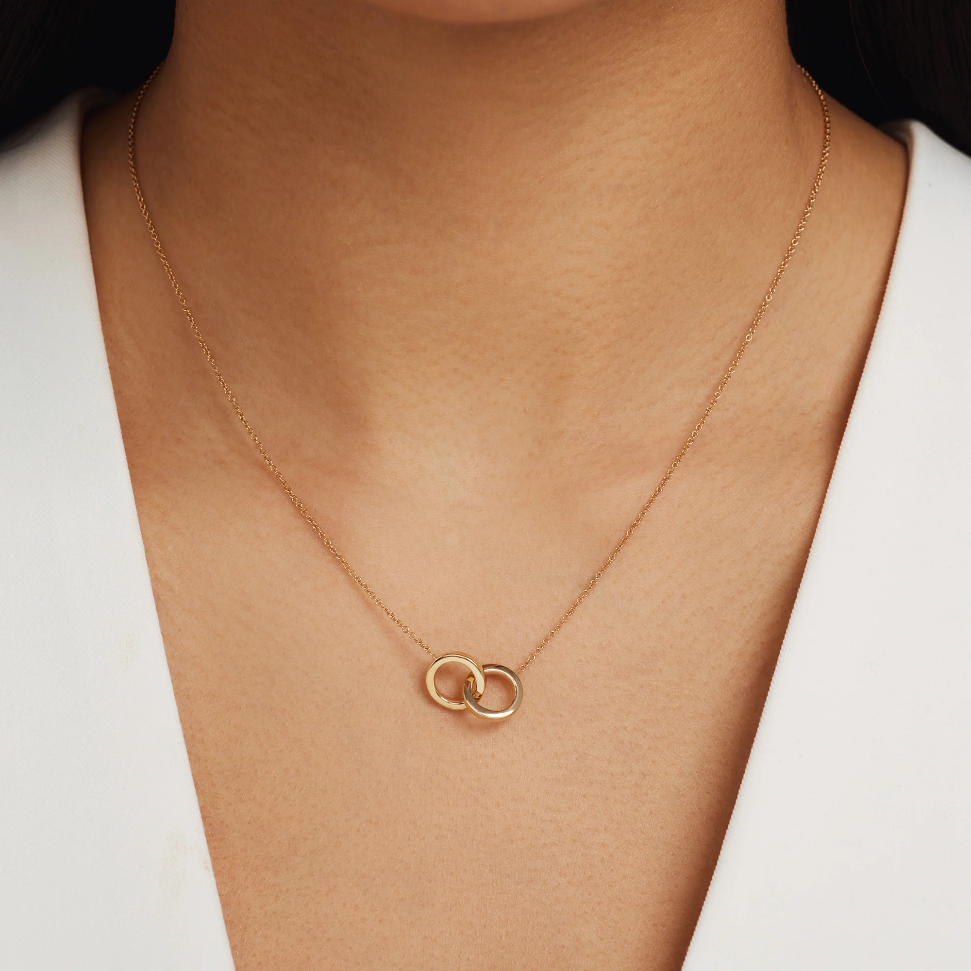 Le Marais Zoë 14 karat gold necklace with two rings - Image 3