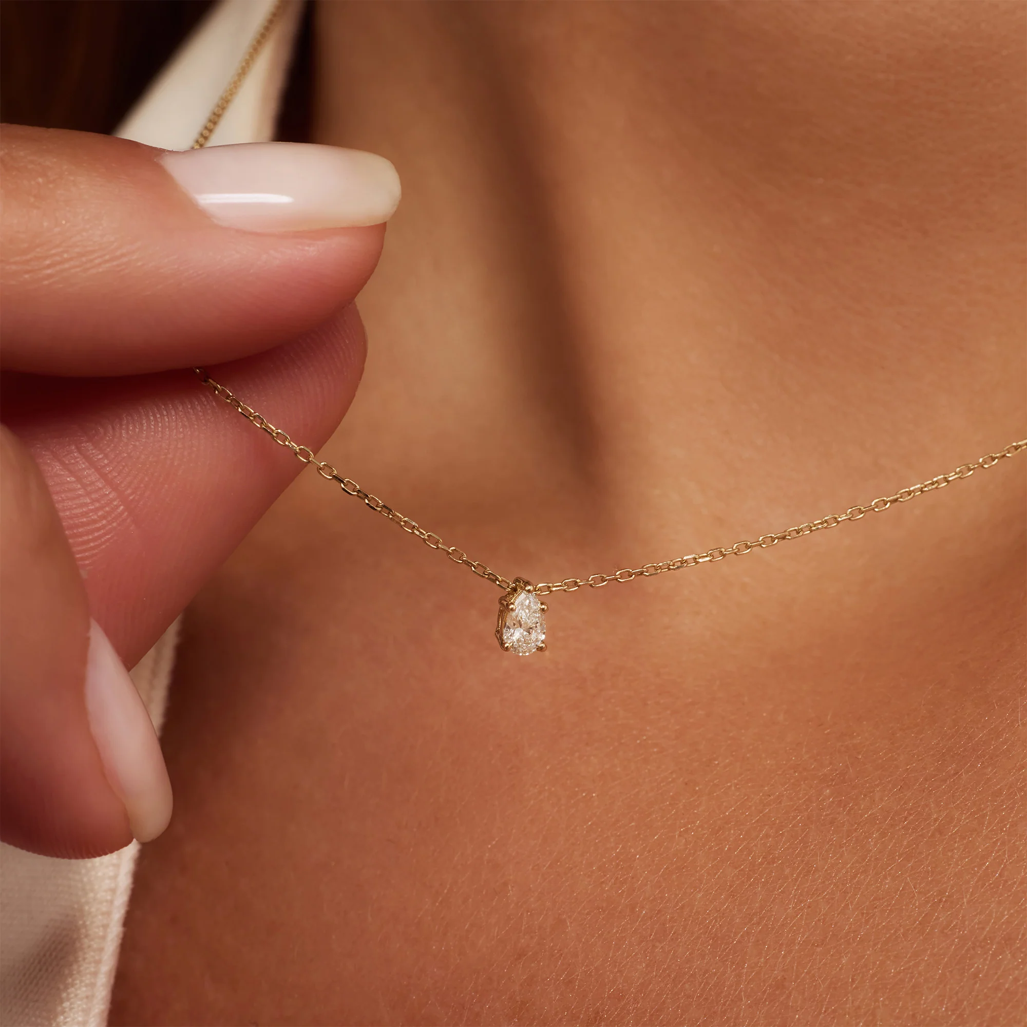 De la Paix Eloise 14 karat gold necklace with diamond 0.1 carat - Image 2