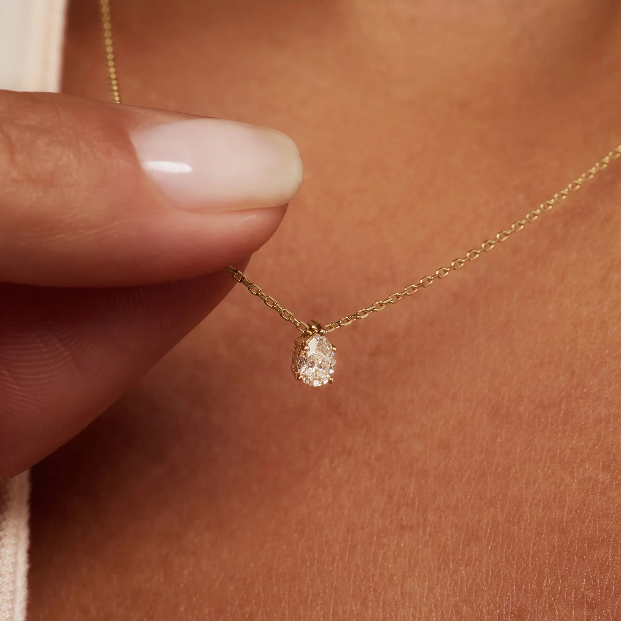 De la Paix Eloise 14 karat gold necklace with diamond 0.15 carat - Image 2