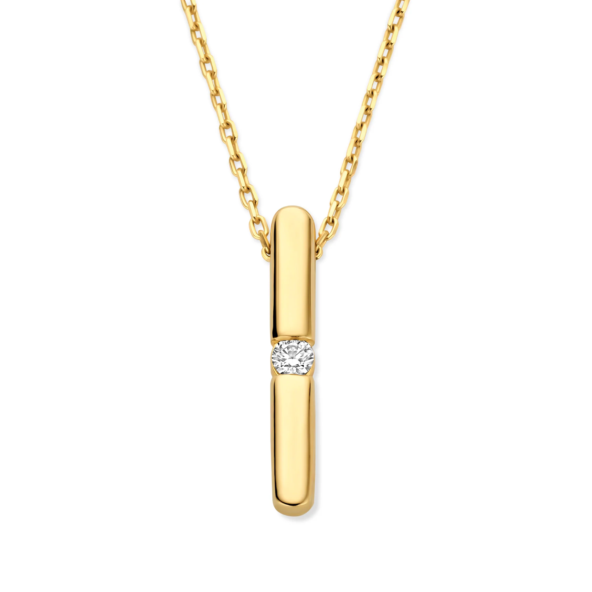 De la Paix Flavie 14 karat gold necklace with diamond 0.03 carat - Image 4
