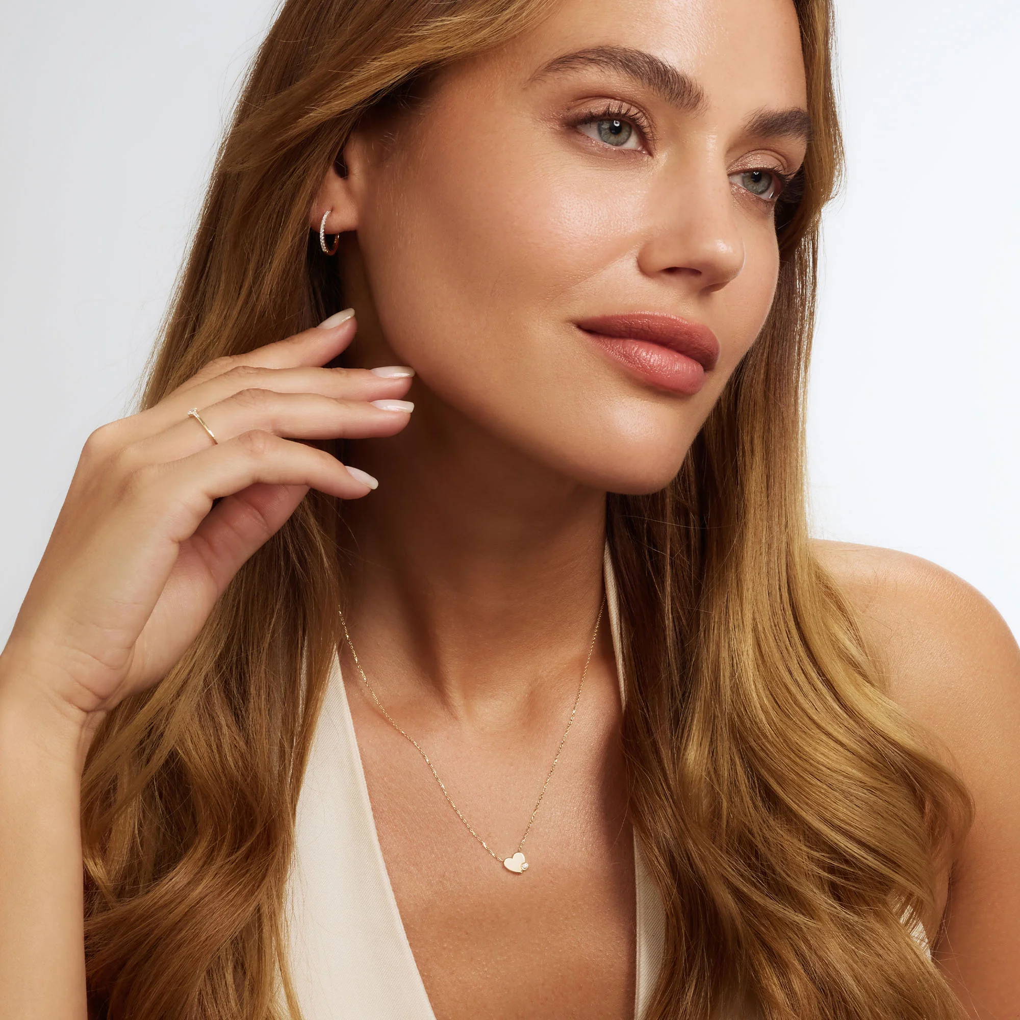 De la Paix Léna  14 karat gold necklace with diamond 0.02 carat - Image 4