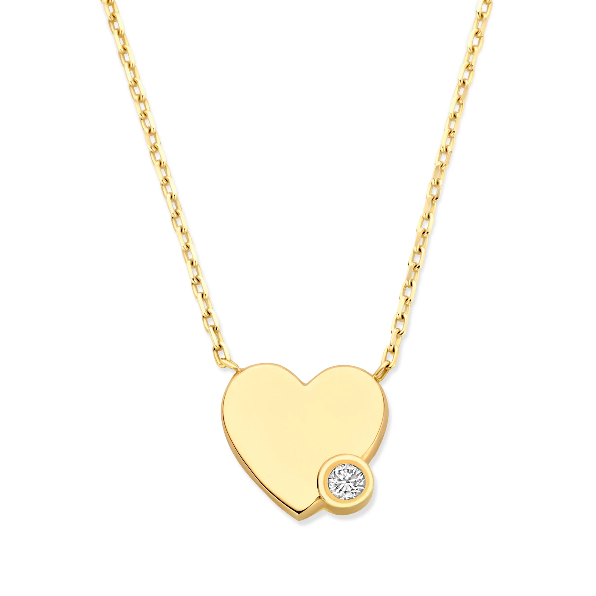 De la Paix Léna  14 karat gold necklace with diamond 0.02 carat - Image 5